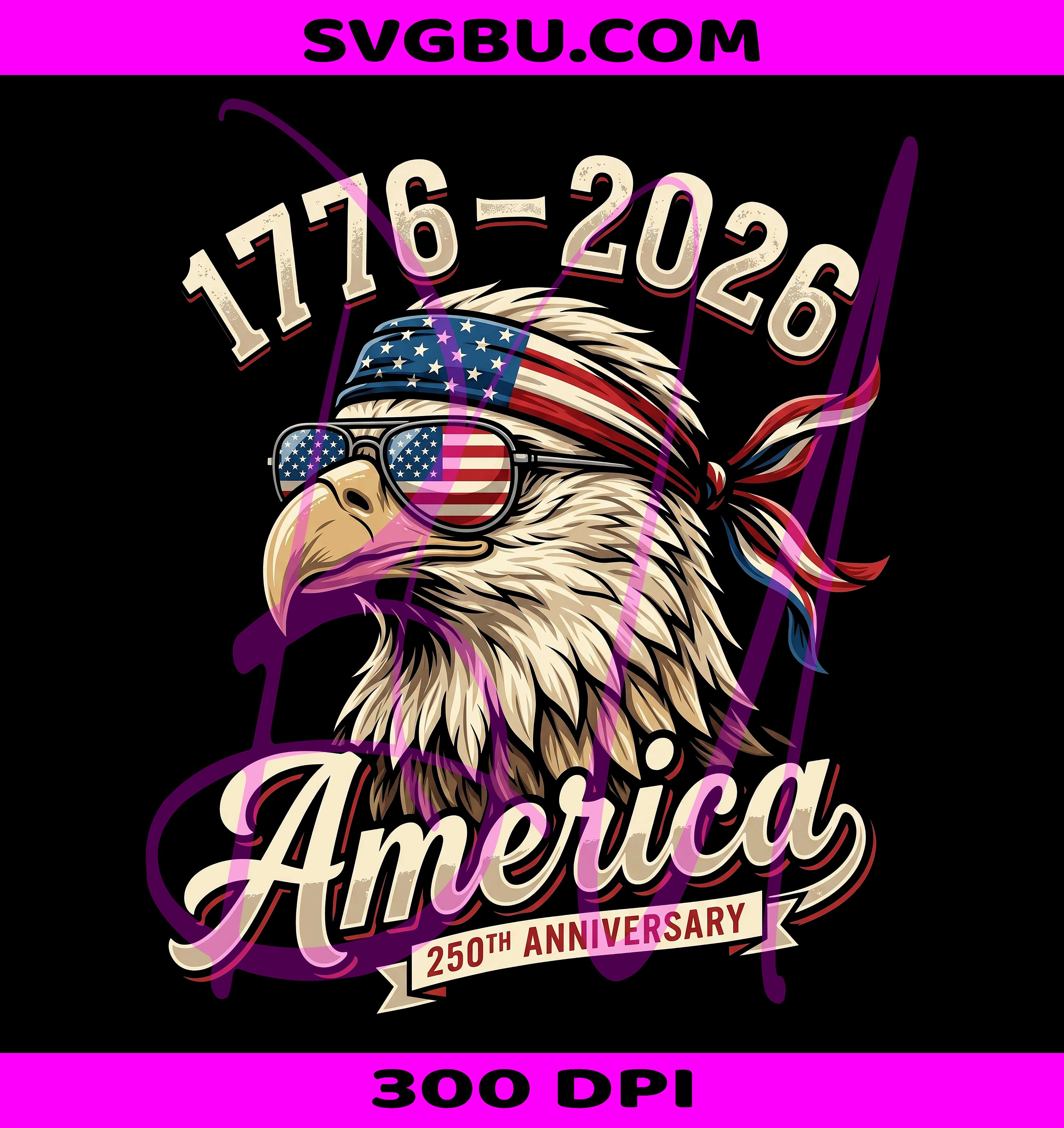 America 250th Anniversary PNG, 1776 2026 Eagle PNG, Eagle Glasses PNG