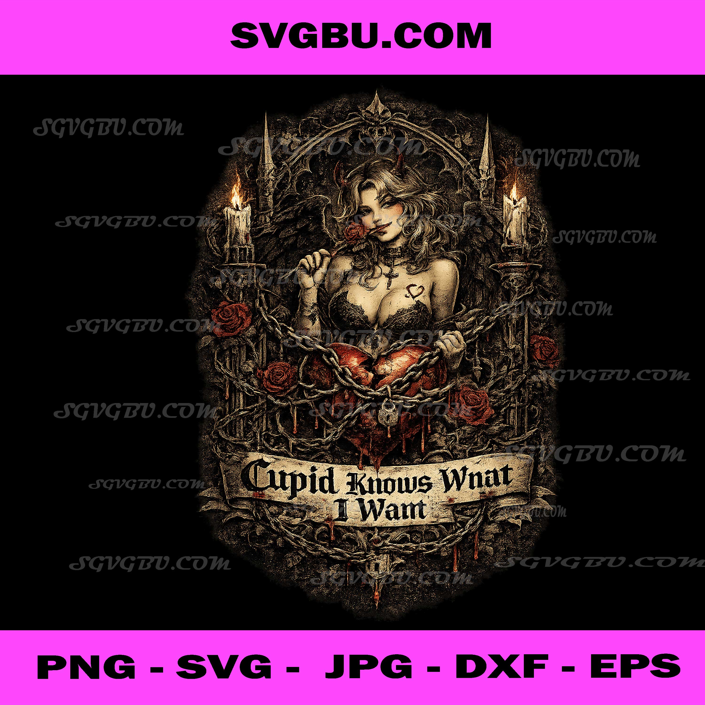 Gothic Cupid Dark Angel PNG, Broken Heart Romance PNG, Dark Love Art PNG