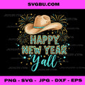 Happy New Year Y'all PNG, Western New Years Eve Cowgirl PNG