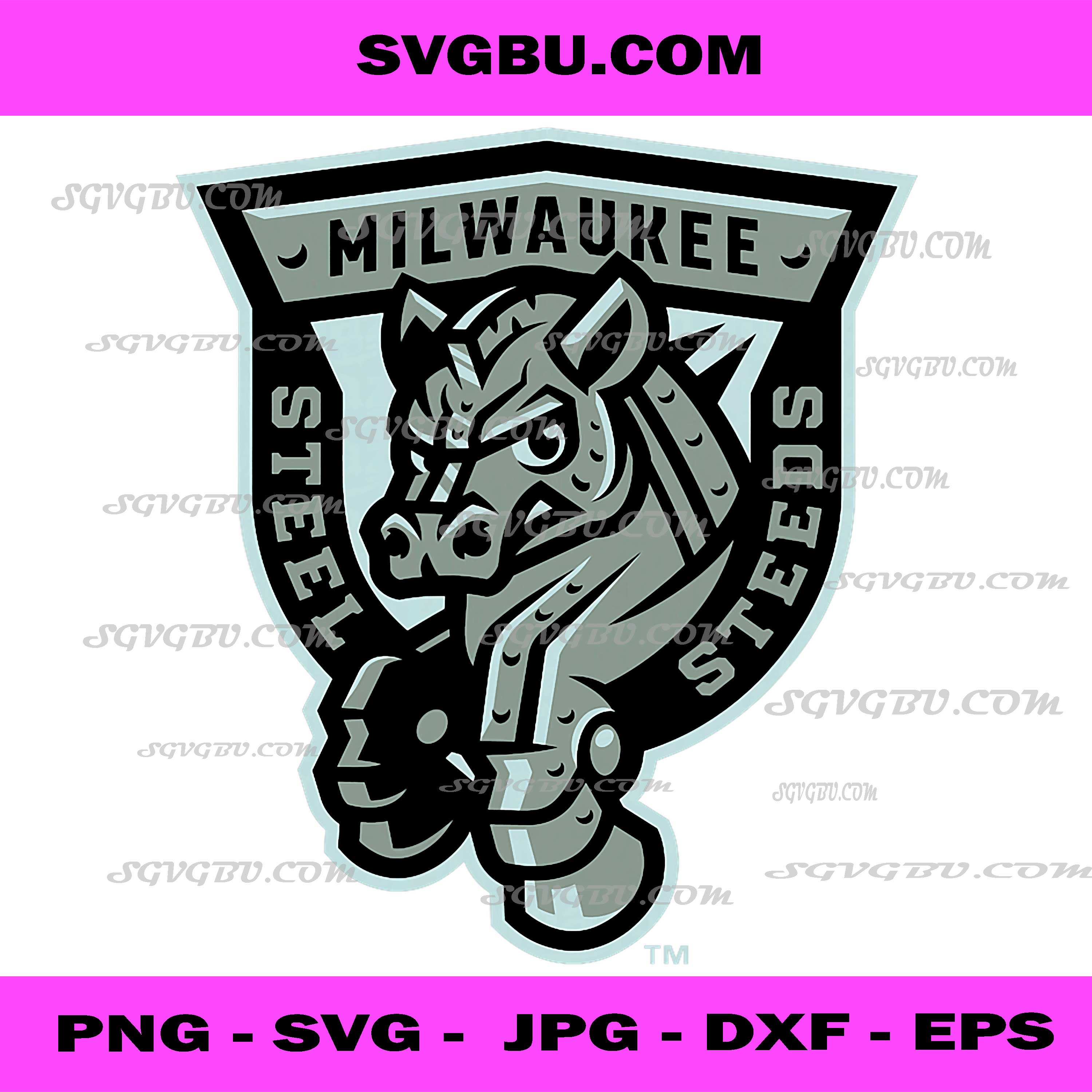 Milwaukee Steel Steeds Sports Logo PNG, Mascot Iron Horse Art PNG