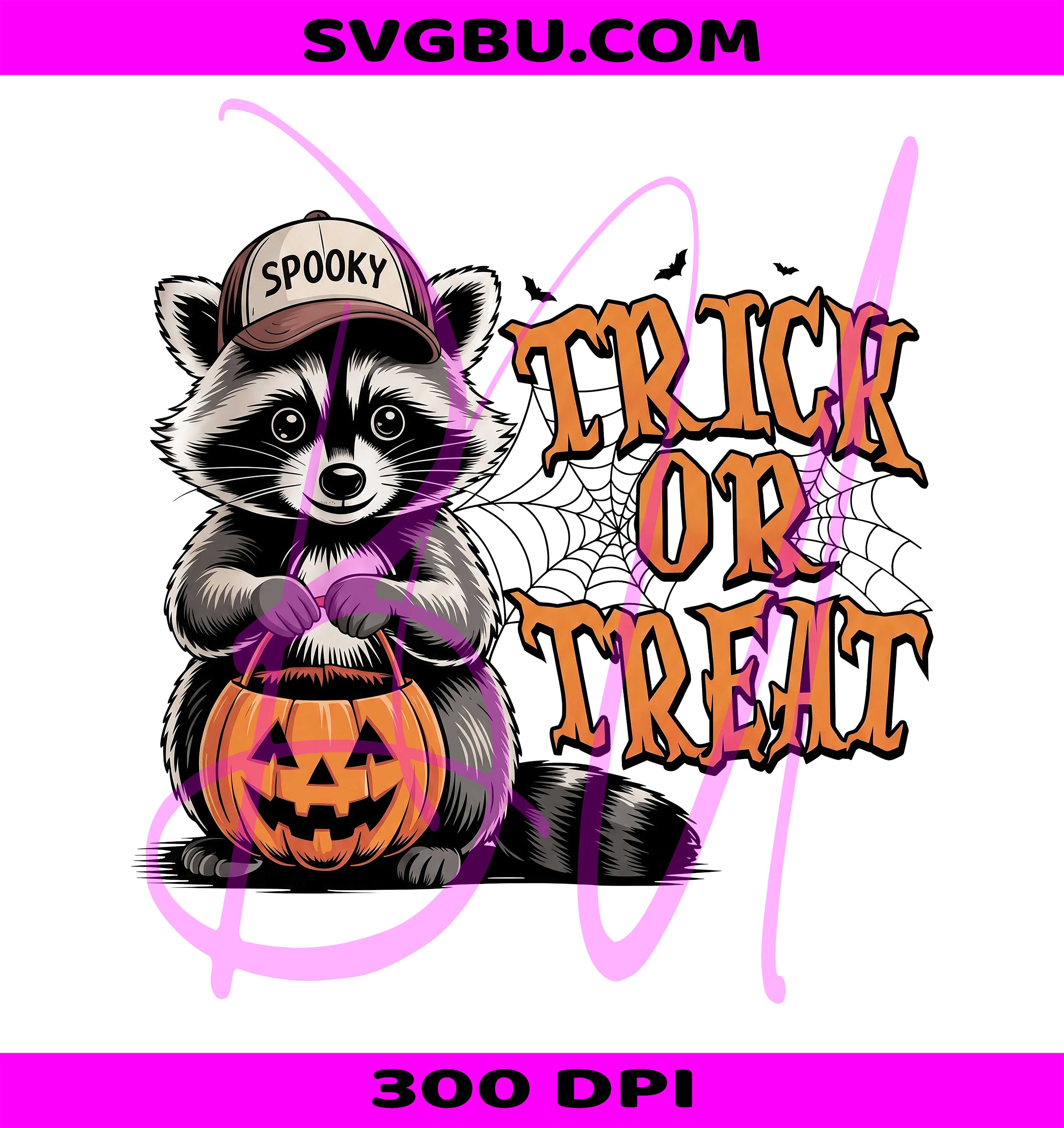 Funny Halloween Raccoon PNG, Trick Or Treat PNG, Halloween Raccoon PNG