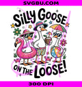 Silly Goose On The Loose PNG, Summer Beach Geese Design PNG