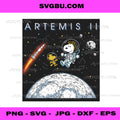 Artemis II Astronaut Snoopy PNG, NASA Moon Mission Space Dog Design