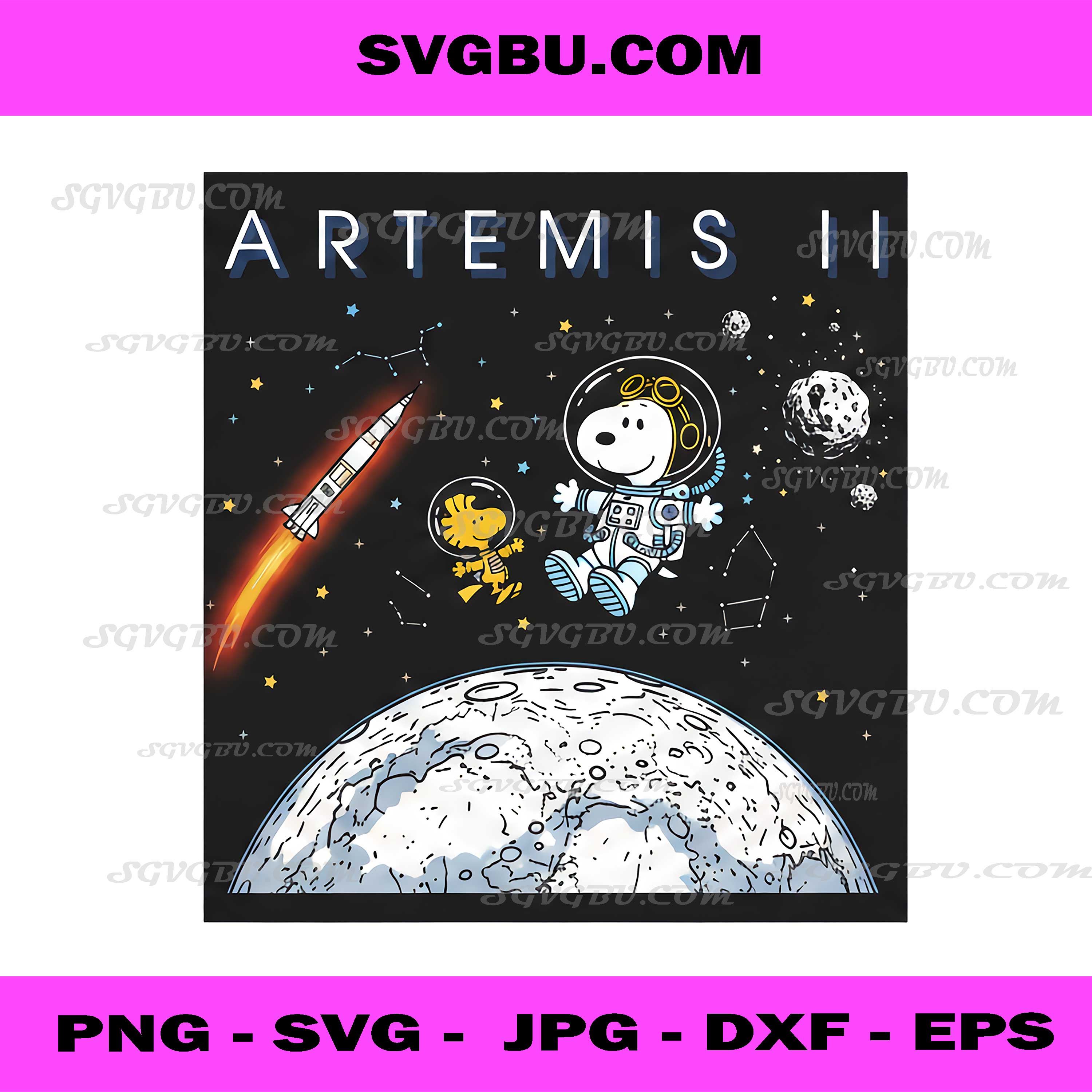 Artemis II Astronaut Snoopy PNG, NASA Moon Mission Space Dog Design