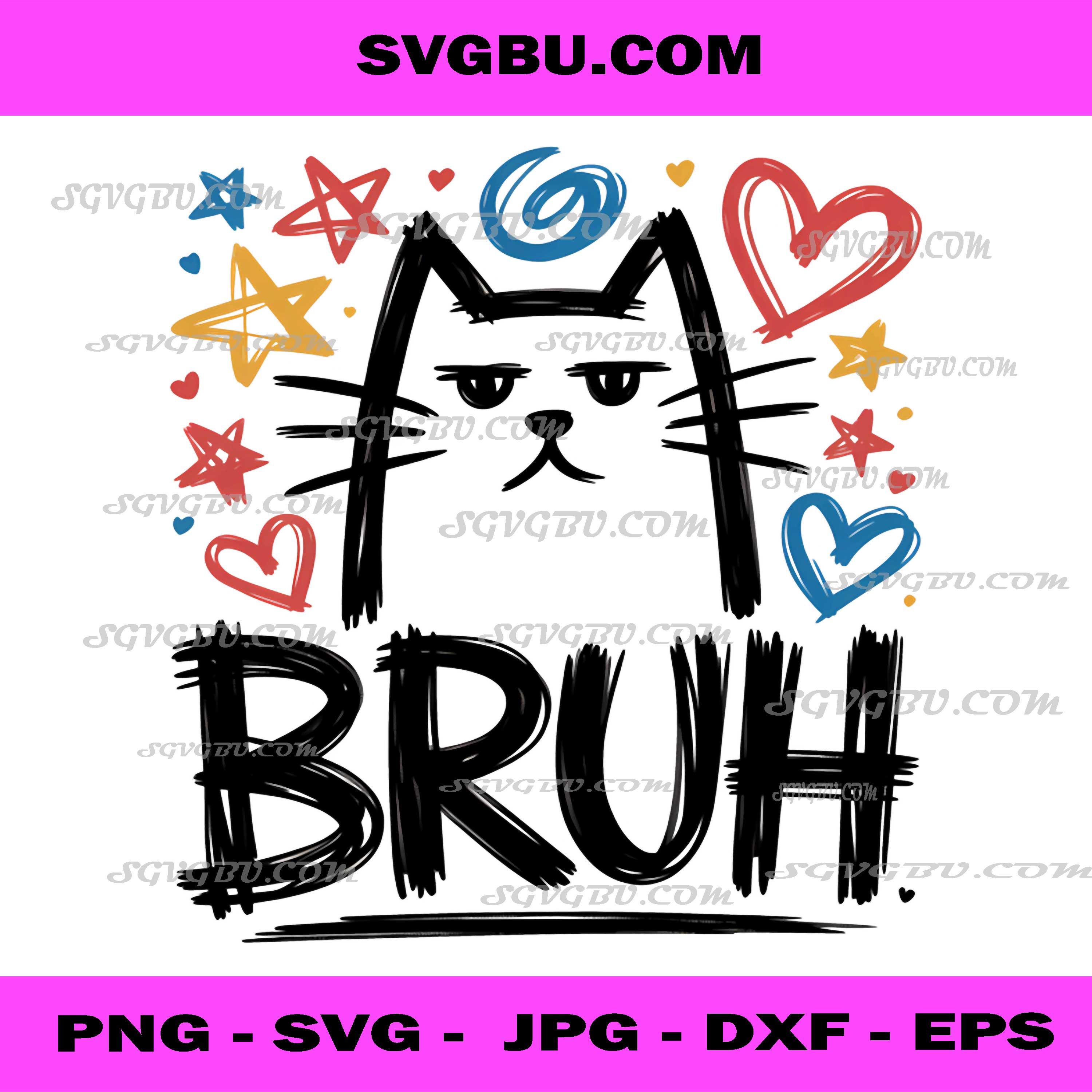 Bruh Cat Meme PNG, Funny Doodle Cat PNG, Sarcastic Cat PNG
