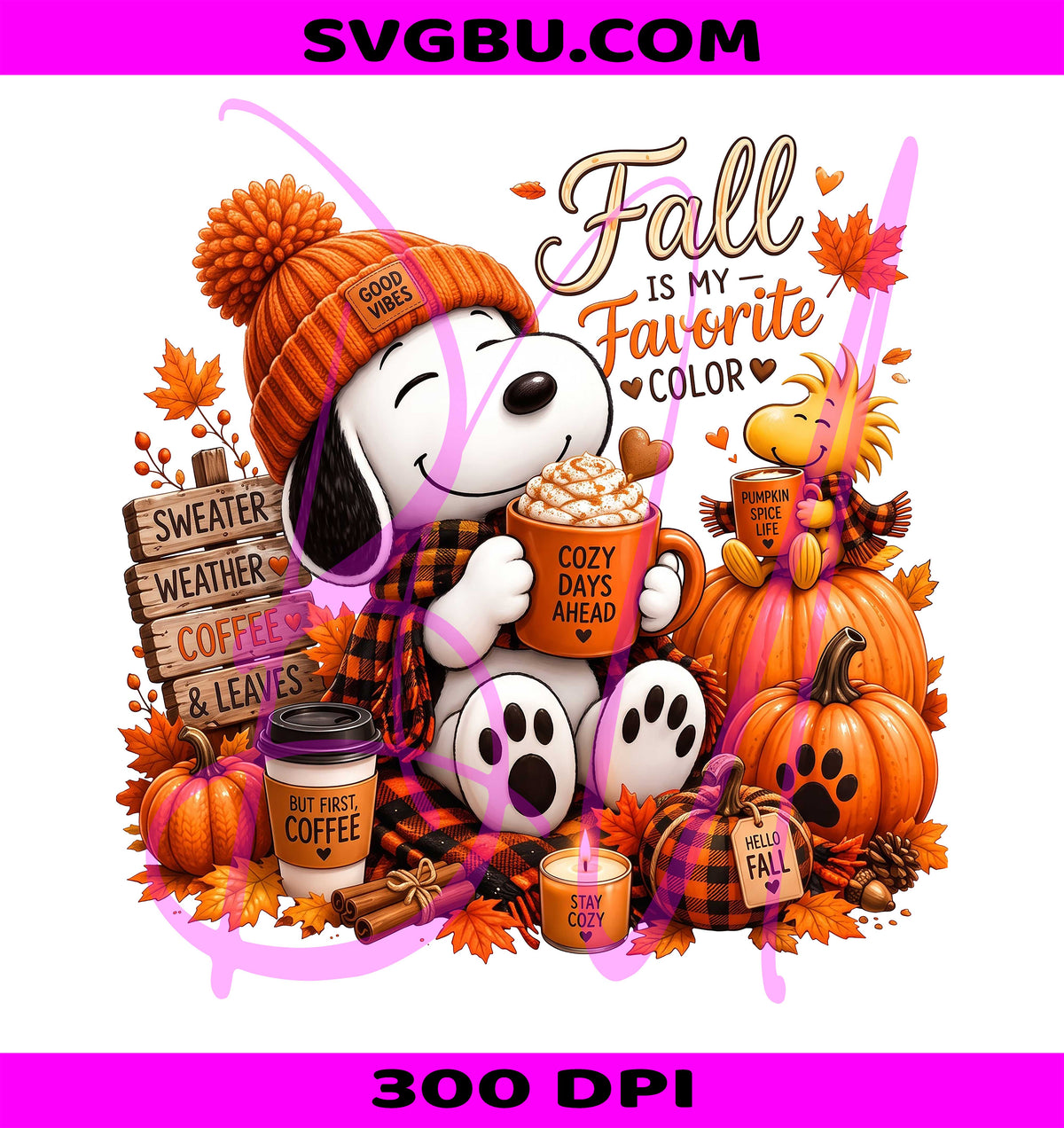 Cozy Fall Beagle PNG, Watercolor Autumn Beagle PNG, Pumpkin Beagle PNG