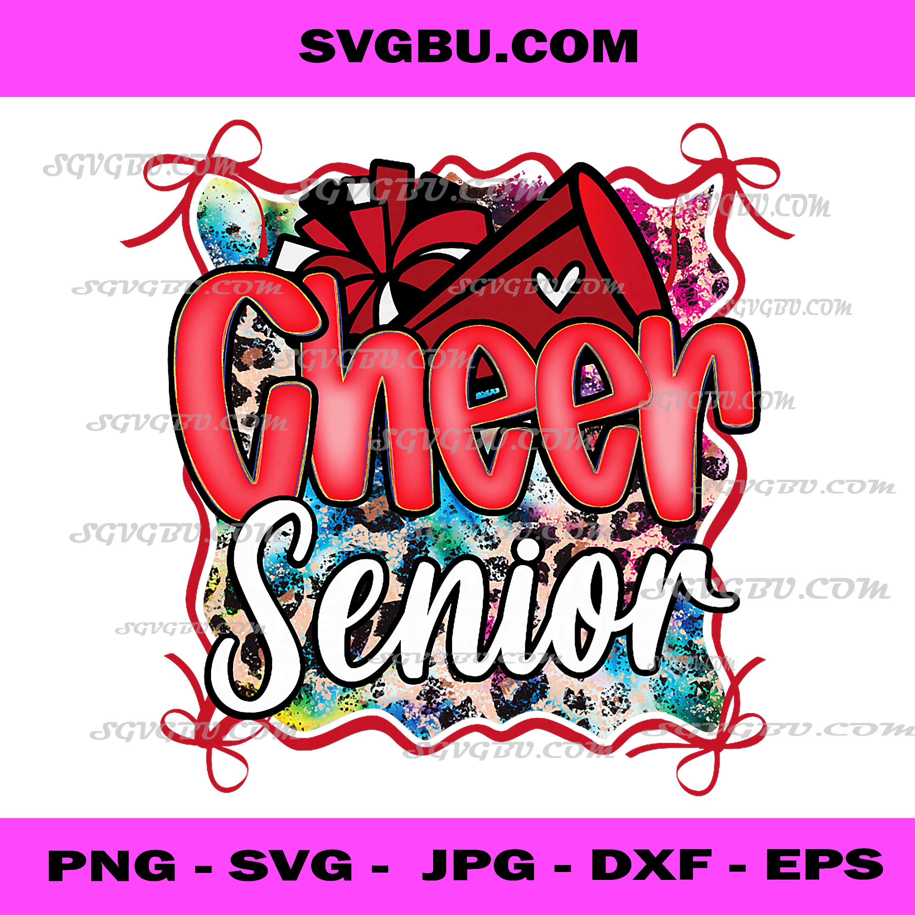 Rainbow Coquette Red Cheer Senior 2026 Graduate PNG, Cheer Art PNG