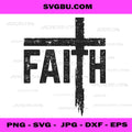 Distressed Faith Cross PNG, Christian Religious Typography PNG