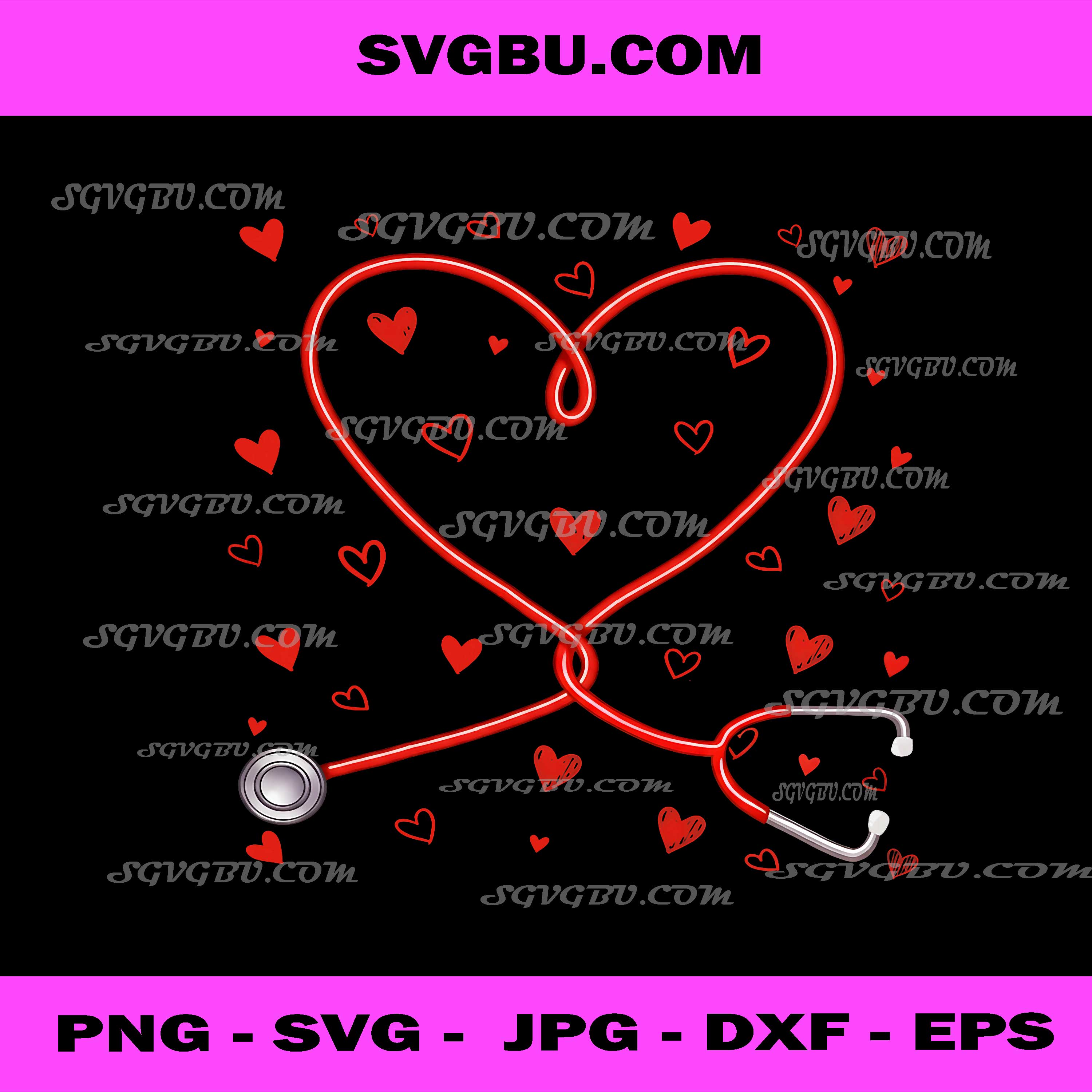 Valentine Stethoscope Nurse PNG, Nursing Girl Vday PNG