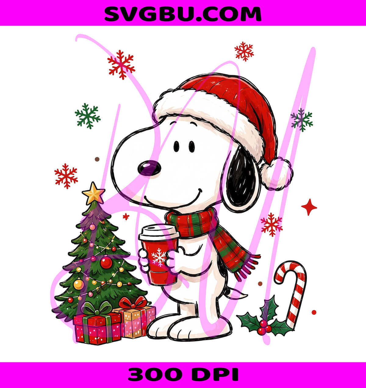 Cute Christmas Dog PNG, Santa Puppy Holiday PNG, Cozy Winter Dog PNG