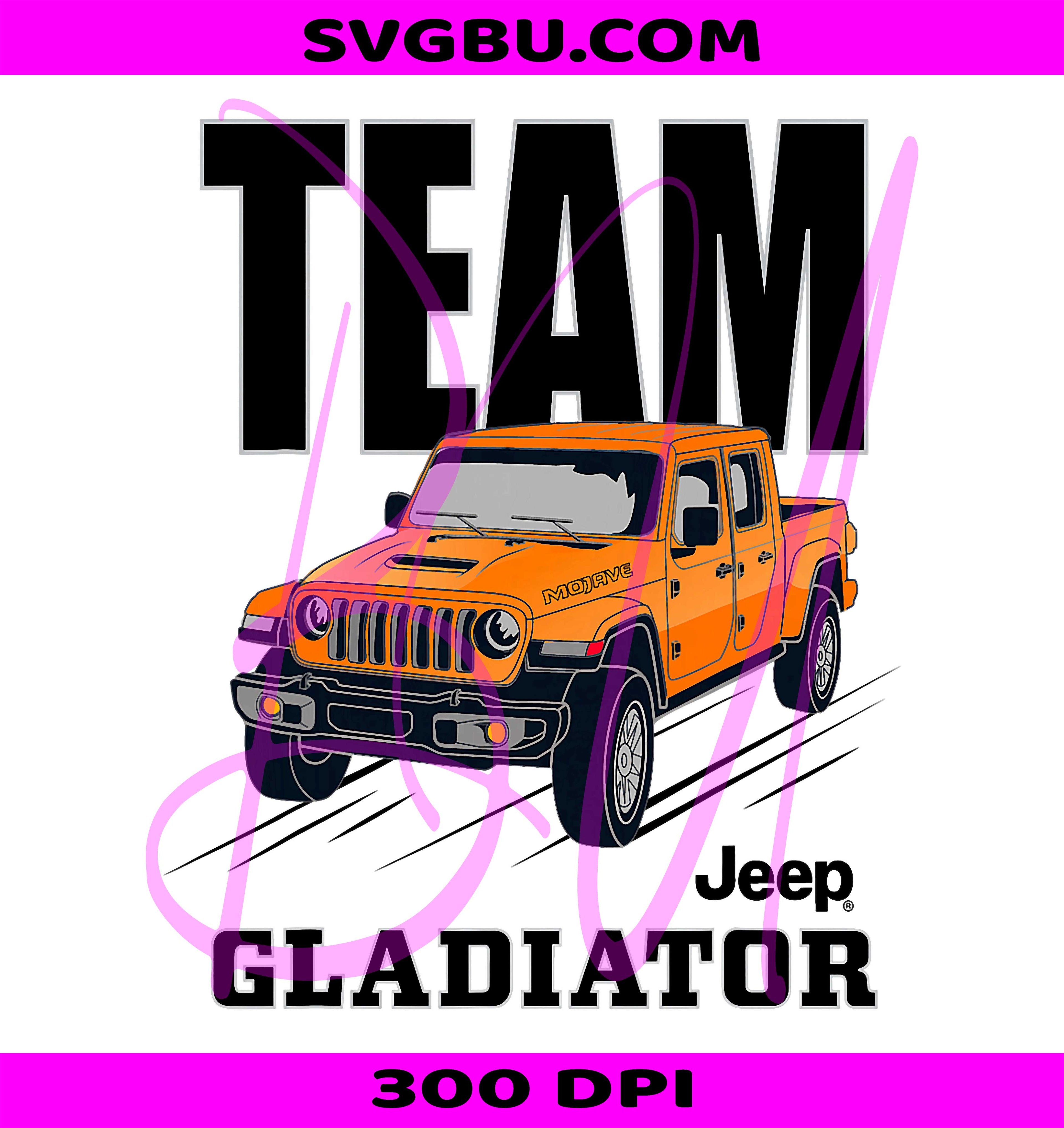 Jeep Team Gladiator Officially Licensed PNG, Car Offroad Vehicle Graphic PNG