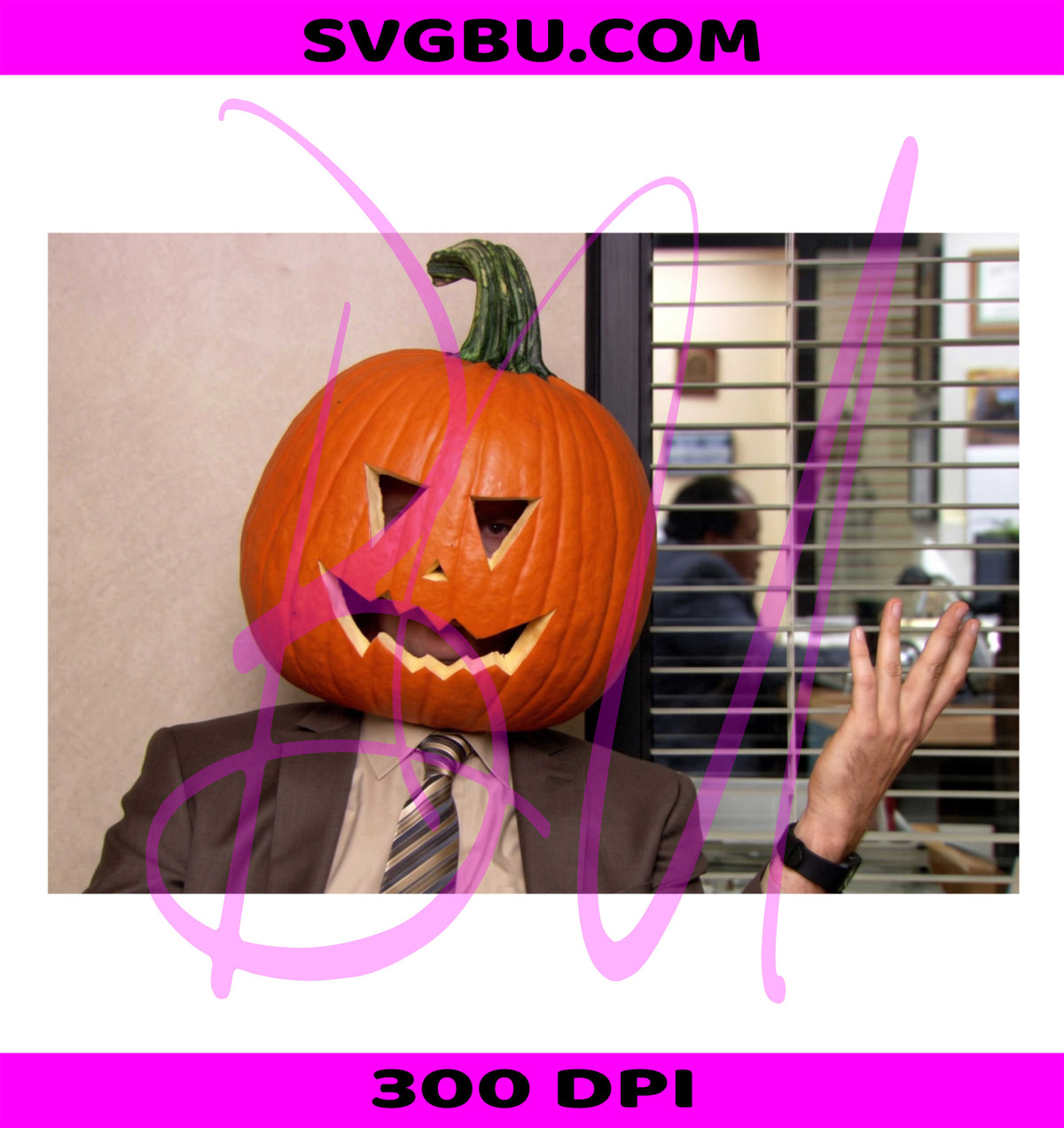 Dwight Pumpkin Head PNG, The Office Halloween PNG, Schrute Pumpkin PNG