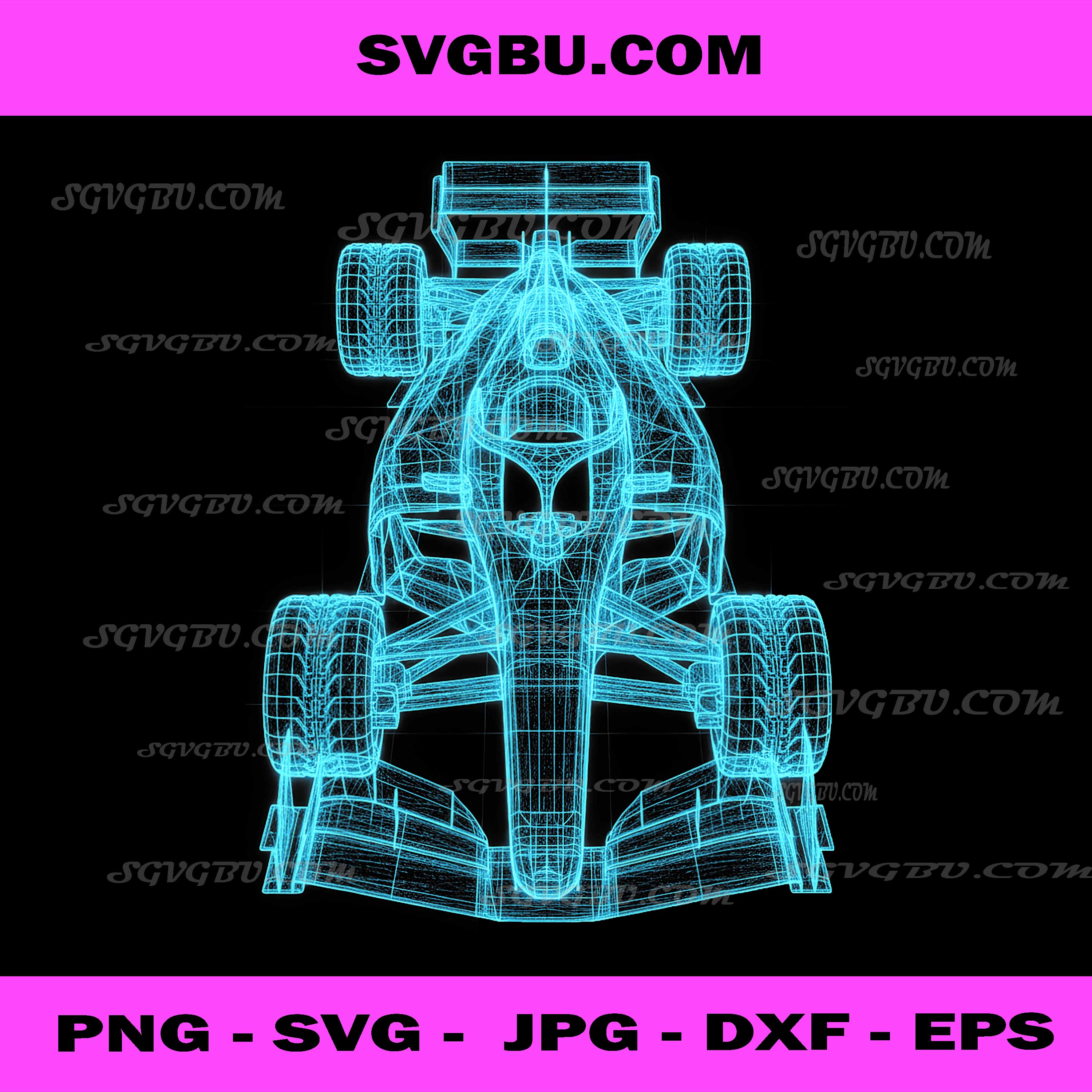 Automotive Blueprint Wireframe Engineering Racing Car PNG