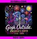 Gogh Outside PNG, America 250th PNG, Starry Night Fireworks PNG