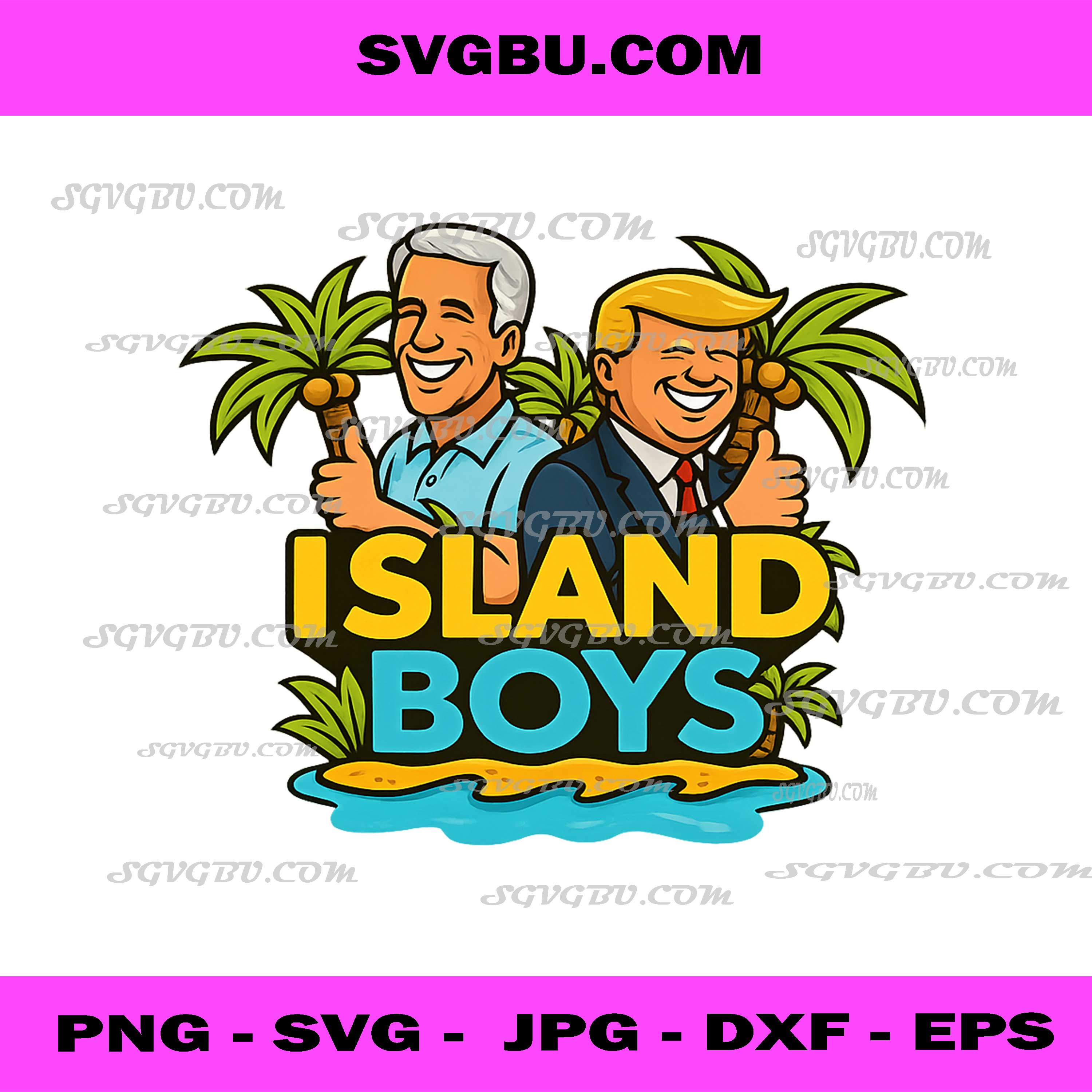 Island Boys, Trump and Biden Funny Presidential Tropical PNG