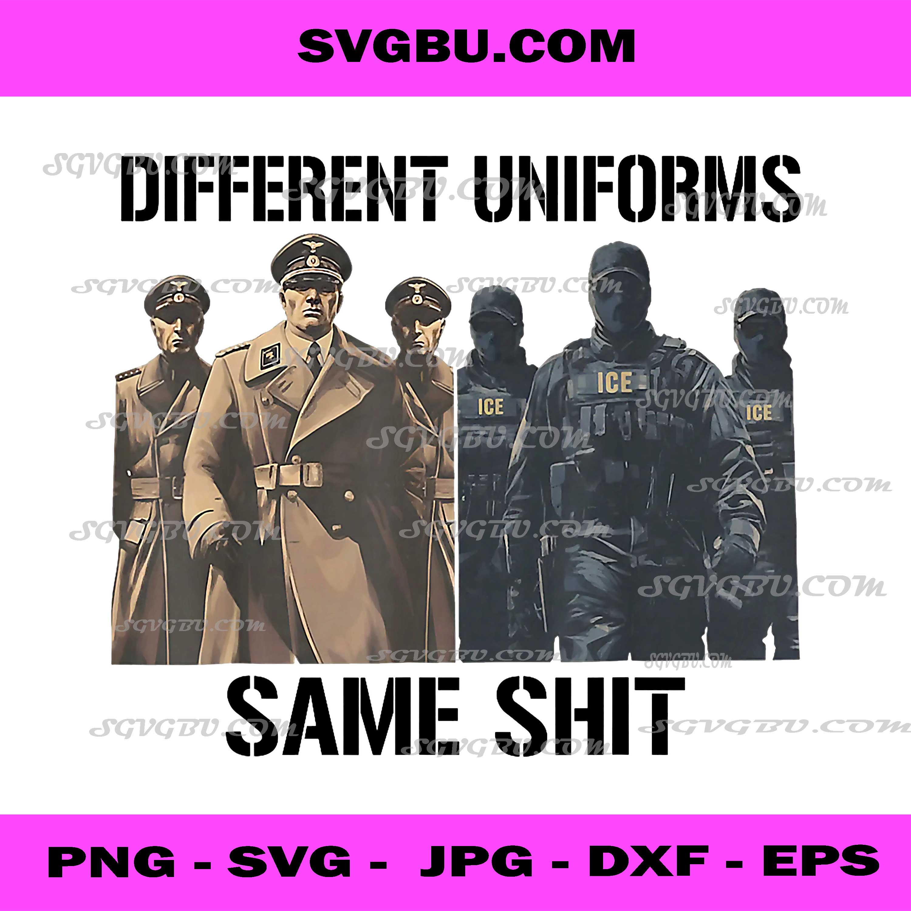 Different Uniforms, Same Shit PNG, Funny Sarcastic Quote, Dark Humor Digital Design