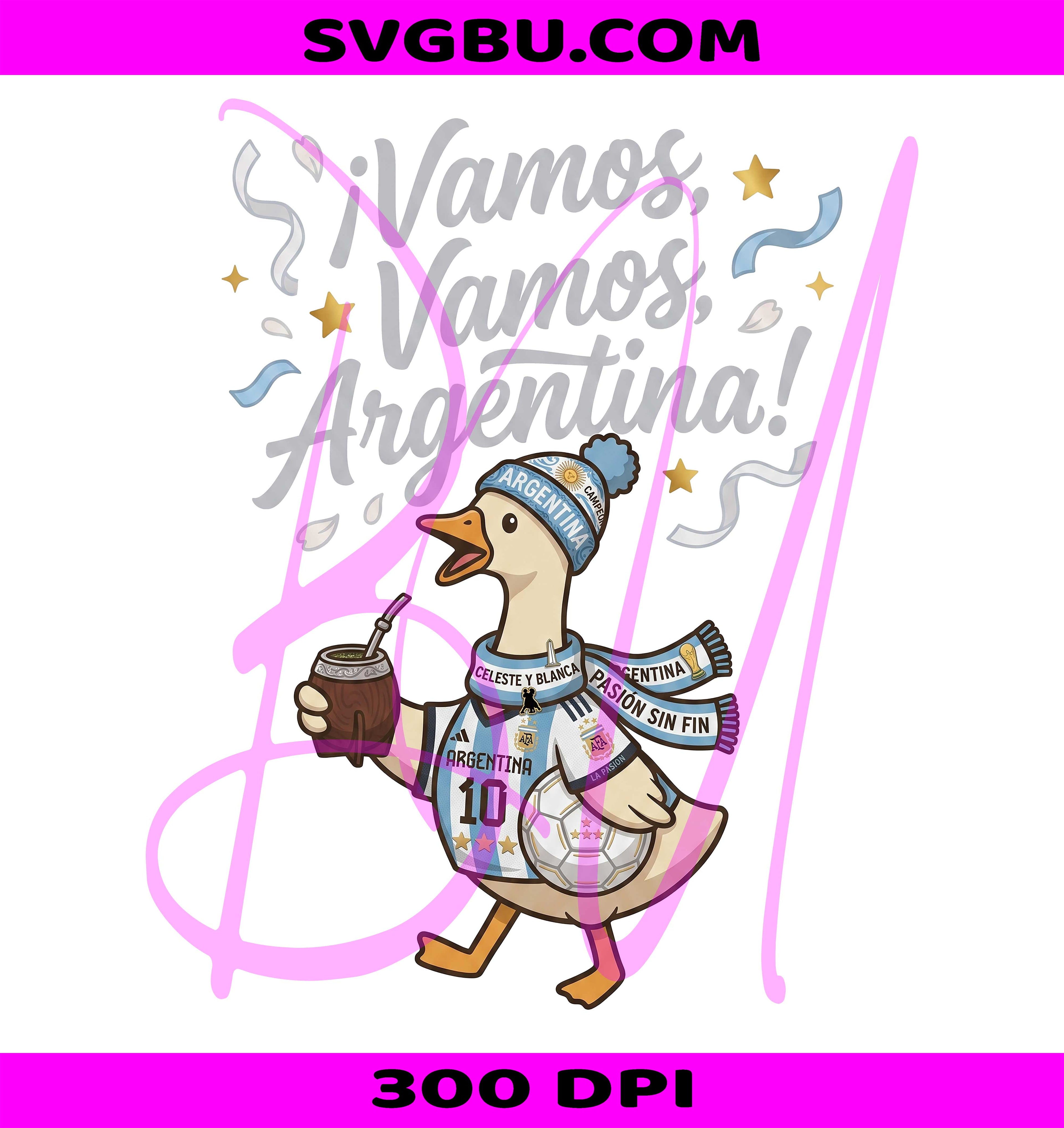 Vamos Vamos Argentina PNG, Argentina Soccer Duck PNG, Cute Argentina Fan PNG