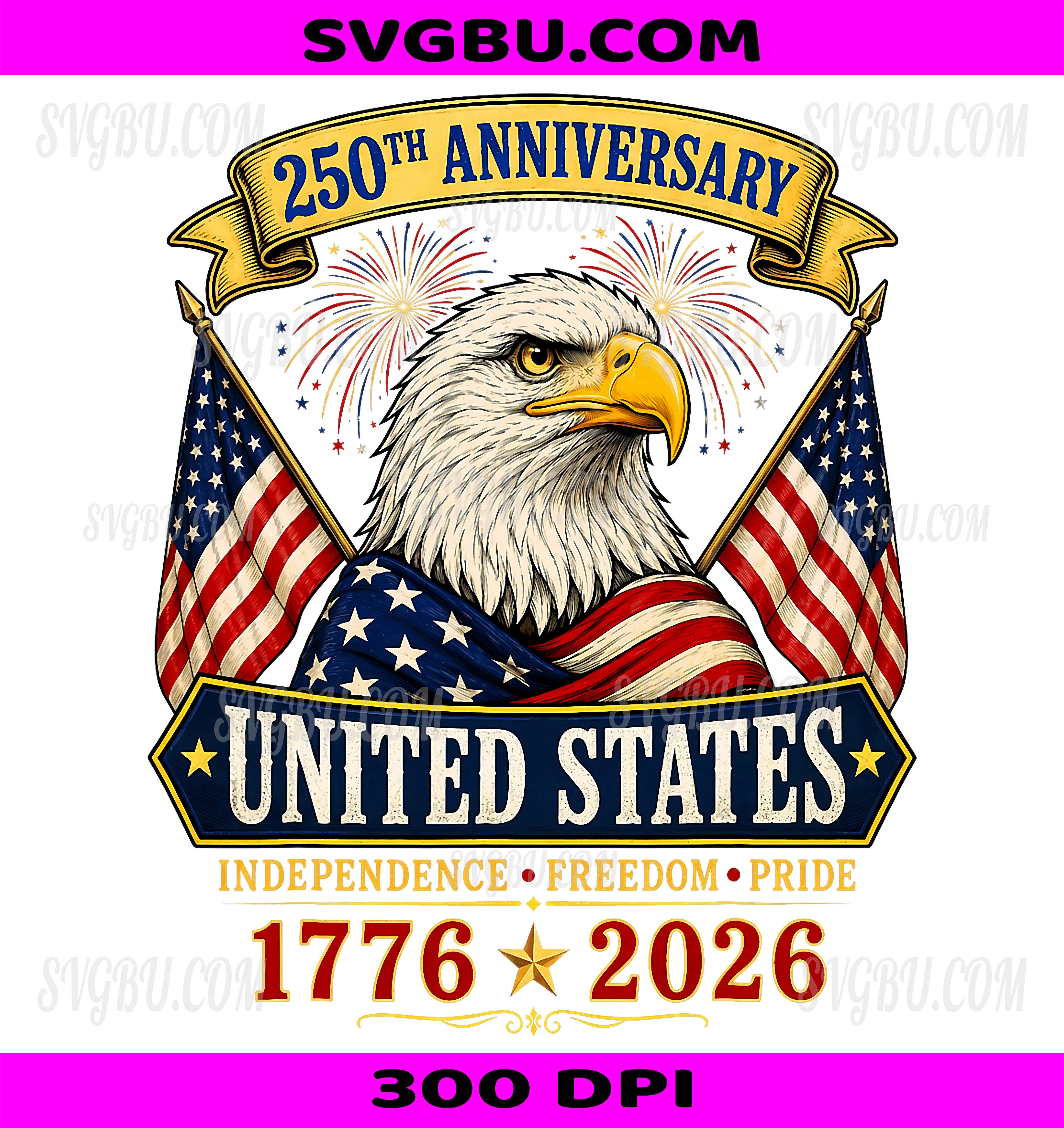 USA Independence 250th Anniversary 1776 2026 PNG, Eagle PNG