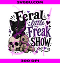 Feral Freak Show PNG, Gothic Black Cat PNG, Spooky Cute Cat PNG