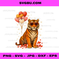 Funny Tiger Valentine's Day PNG, Heart Animals Lover PNG