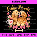 Retro Golden Retriever Mom Sunset Graphic PNG, Dog Lover Art PNG