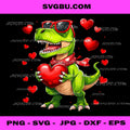 Valentine T Rex Dinosaur PNG, Dino Hearts PNG