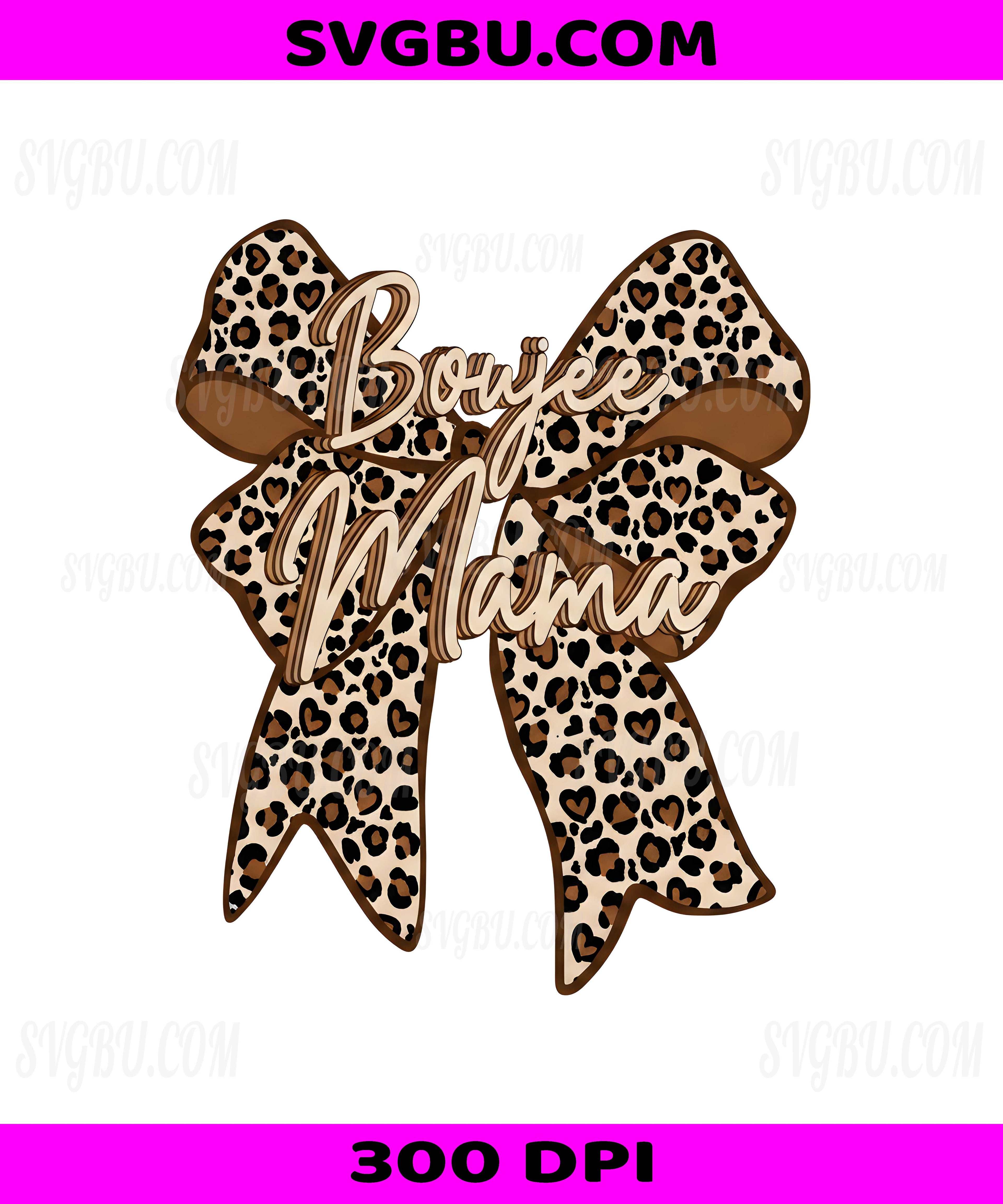 Boujee Mama PNG, Leopard Print Bow Cheetah Pattern Motherhood Design