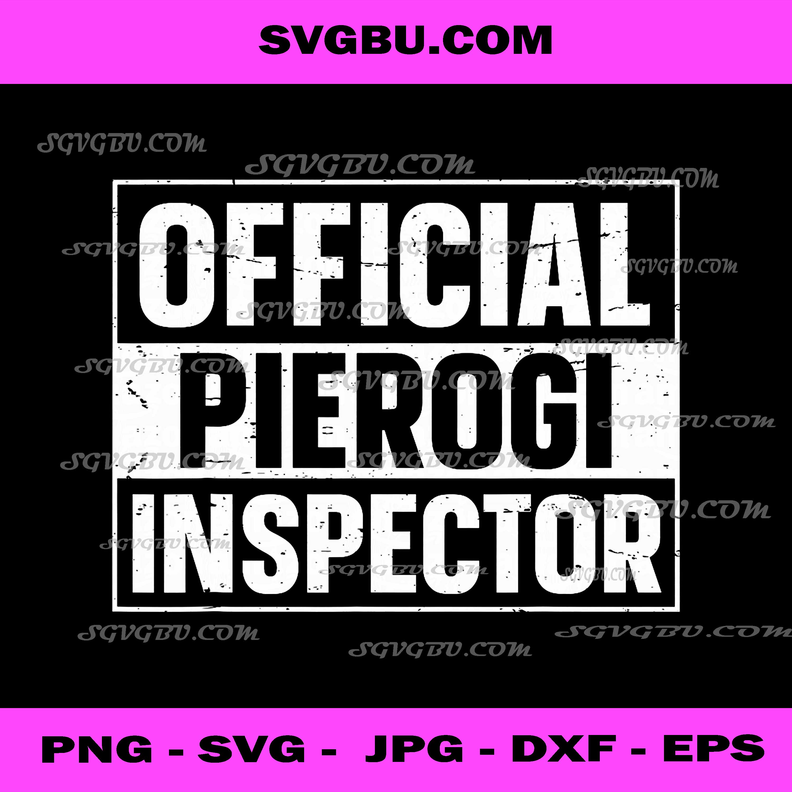 Official Pierogi Inspector PNG, Funny Polish Food Quote PNG