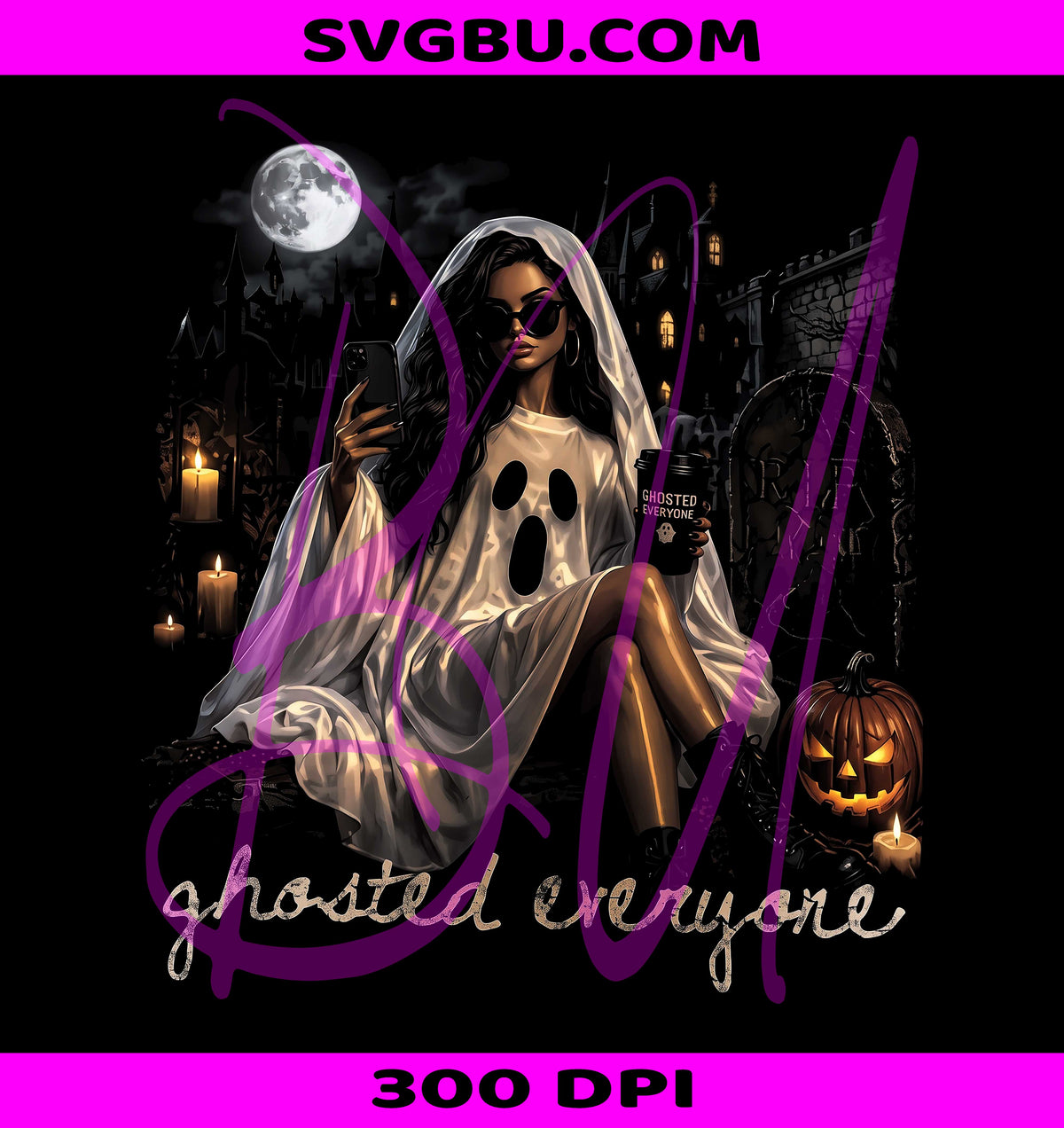 Ghosted Everyone PNG, Spooky Ghost Girl PNG, Halloween Ghost PNG