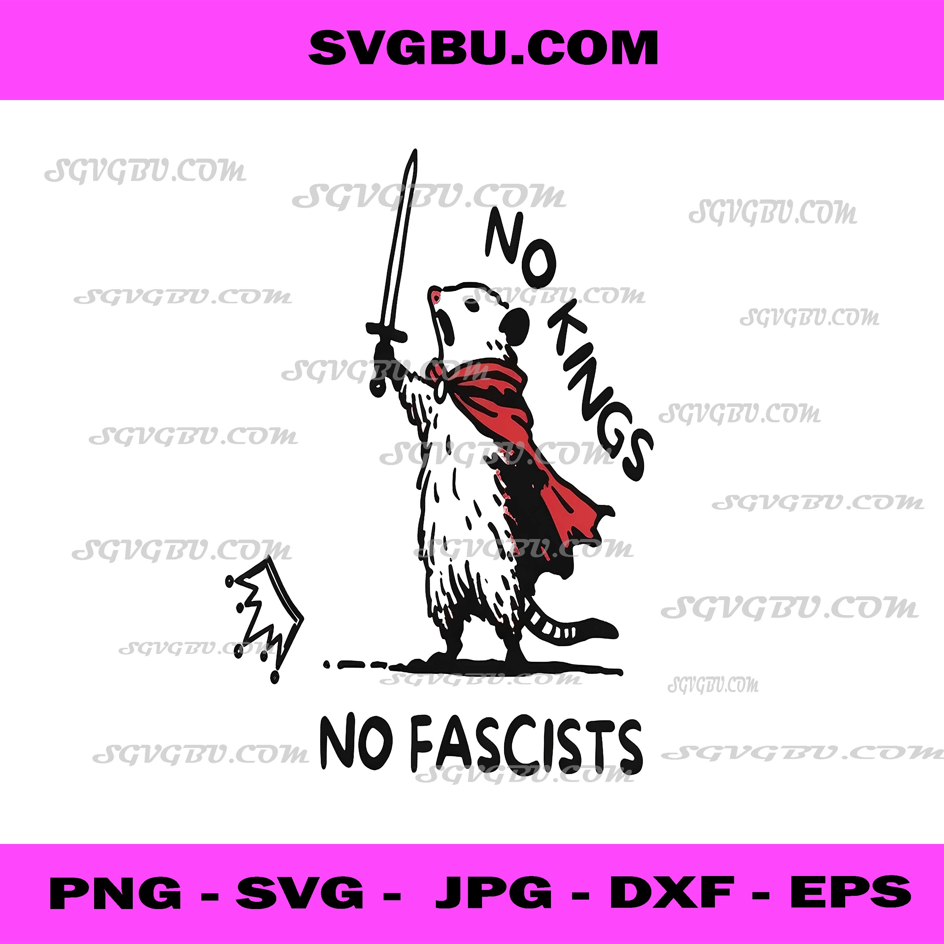 No Kings No Fascists PNG Brave Rat Sword Rebellion PNG