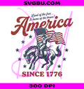 America Since 1776 PNG, Patriotic Cowboy PNG, USA Flag Horse PNG