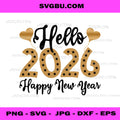 Hello 2026 Happy New Year Balloon PNG, Trendy New Years Eve PNG