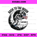 Back to the Moon Artemis II PNG, Patriotic Astronaut Flag Design