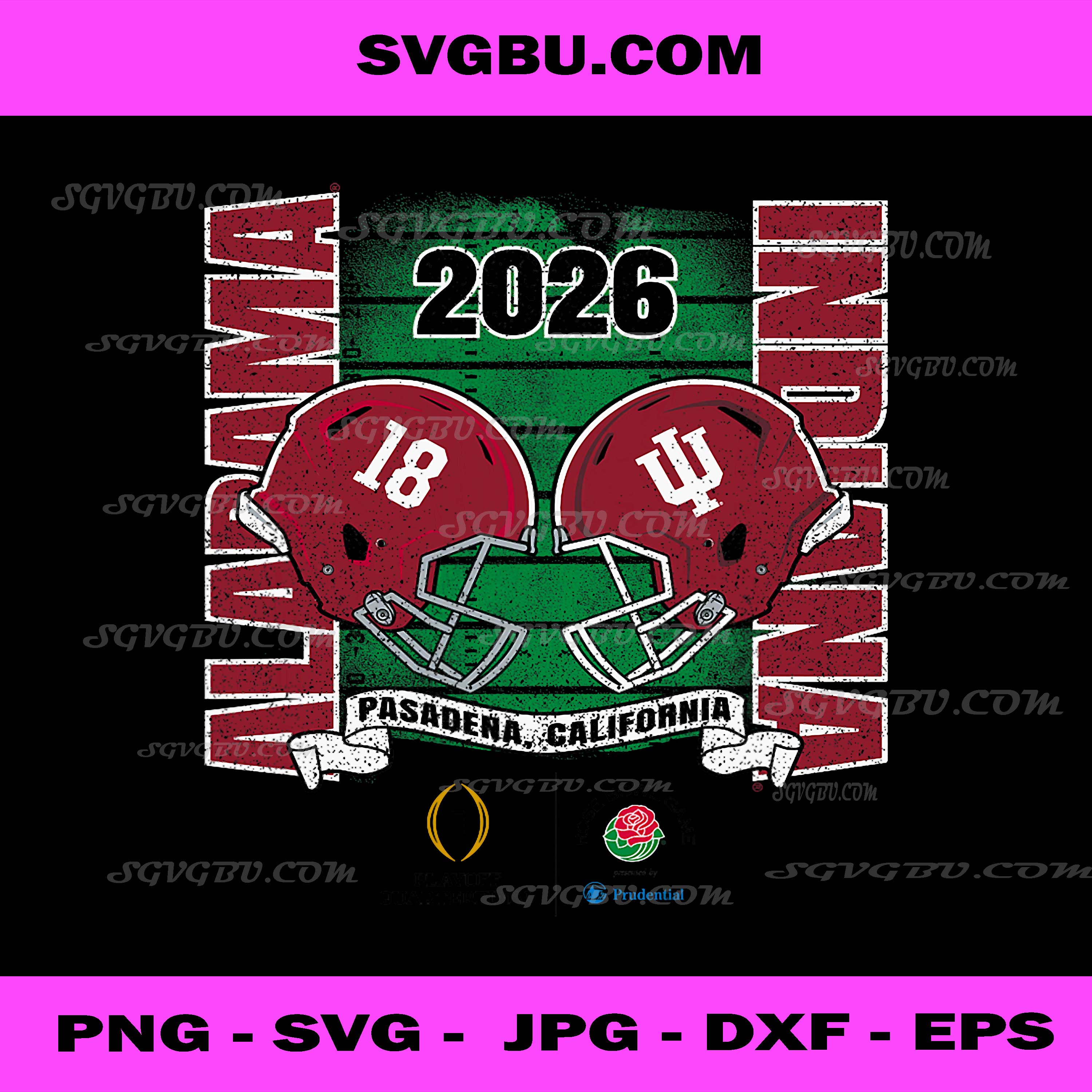 Alabama Crimson Tide vs Indiana Hoosiers Rose Bowl 2026 CFP PNG