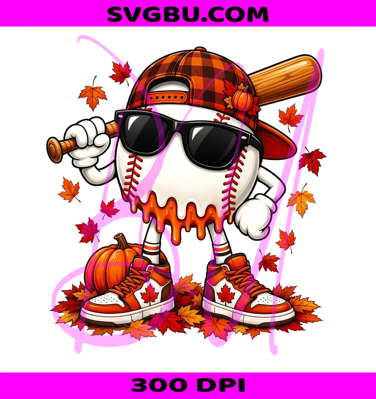 Fall Baseball PNG, Thanksgiving Ice Cream PNG, Drip Fall Baseball PNG