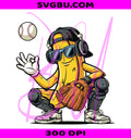 Banana Baseball PNG, Baseball Catcher PNG, Funny Fruit PNG