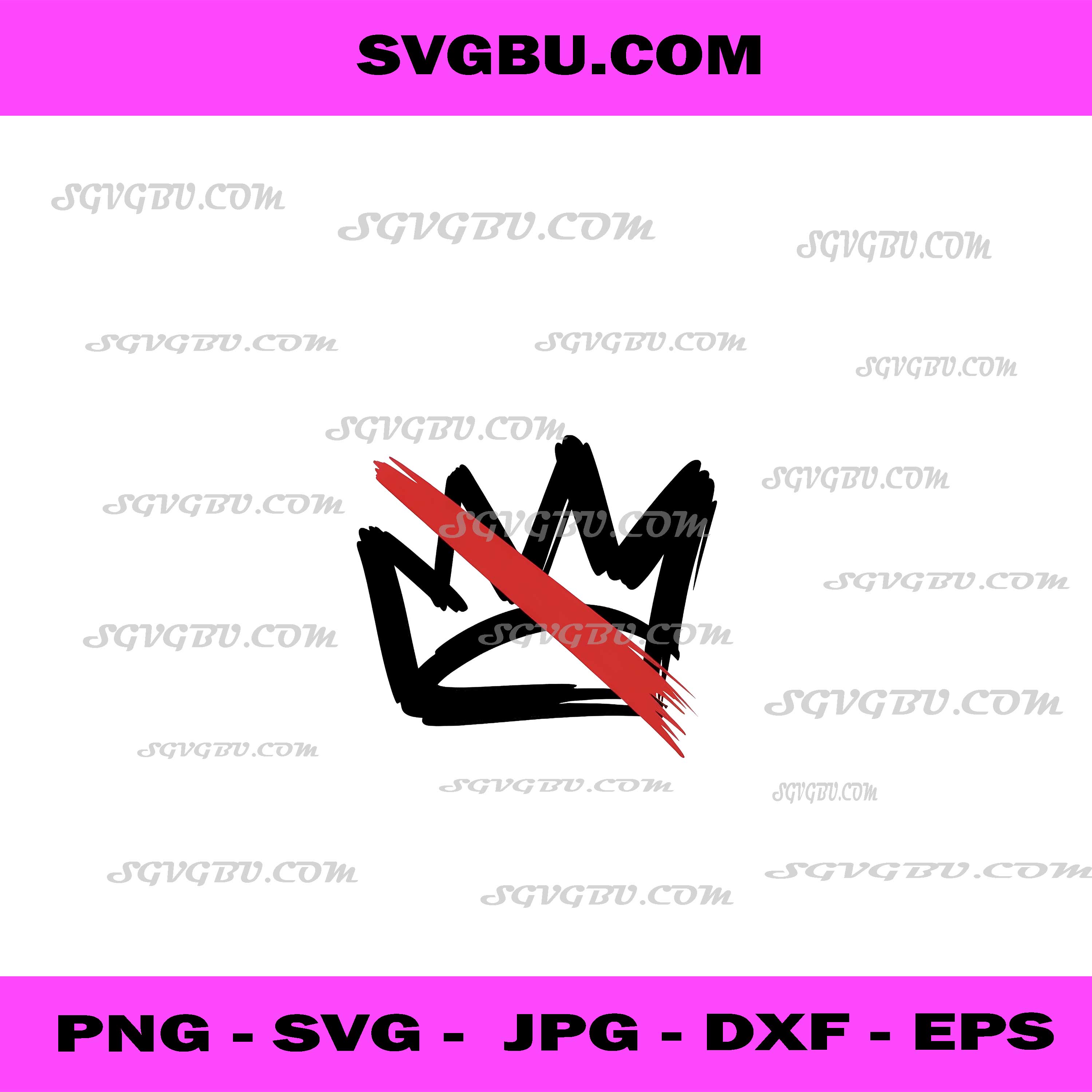 No Kings No Crown PNG Red Line Protest Anti-Monarchy Art PNG