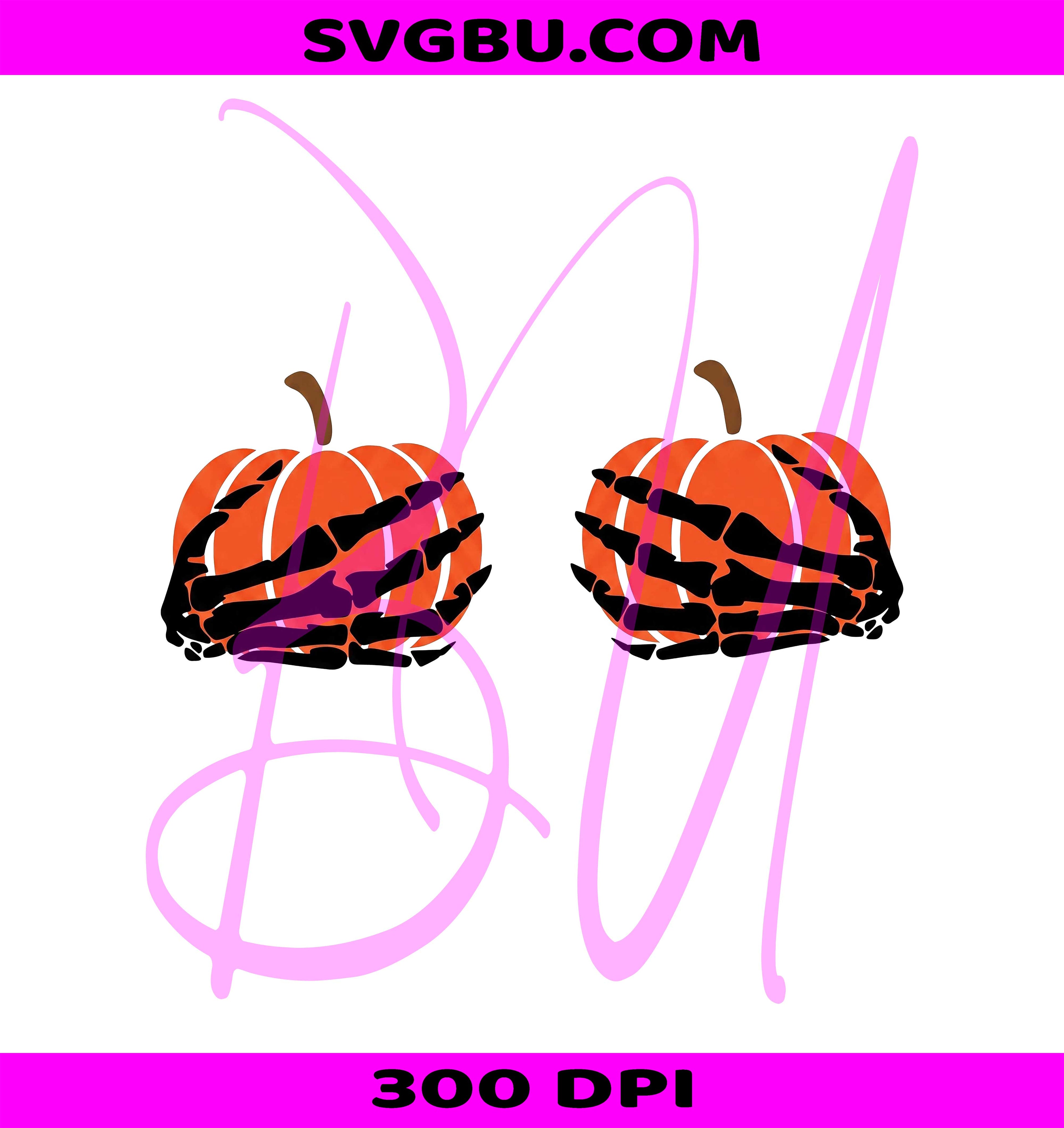 Funny Pumpkin PNG, Skeleton Hands PNG, Halloween PNG