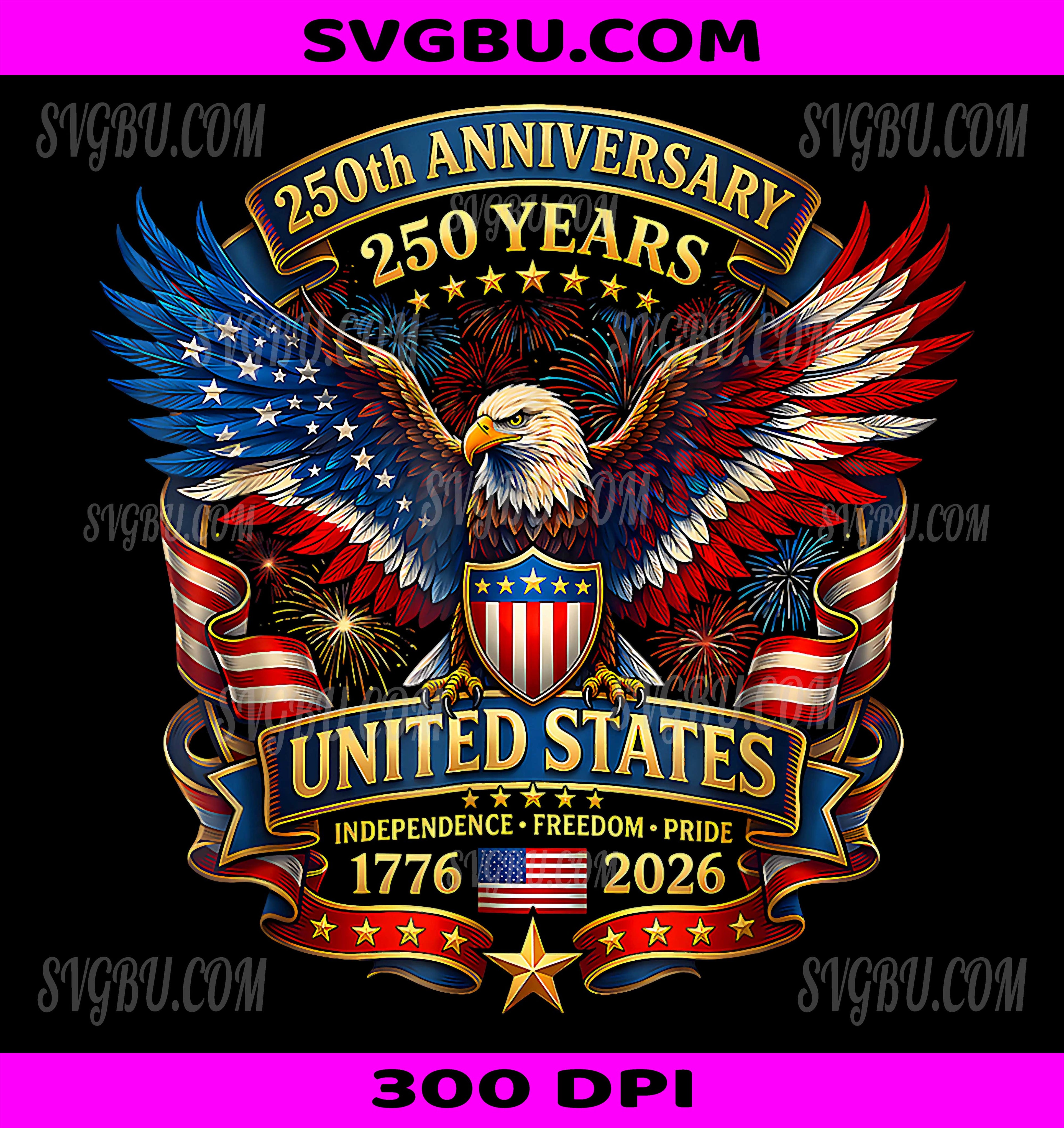 USA Independence 250th Anniversary 1776 2026 PNG, Eagle PNG
