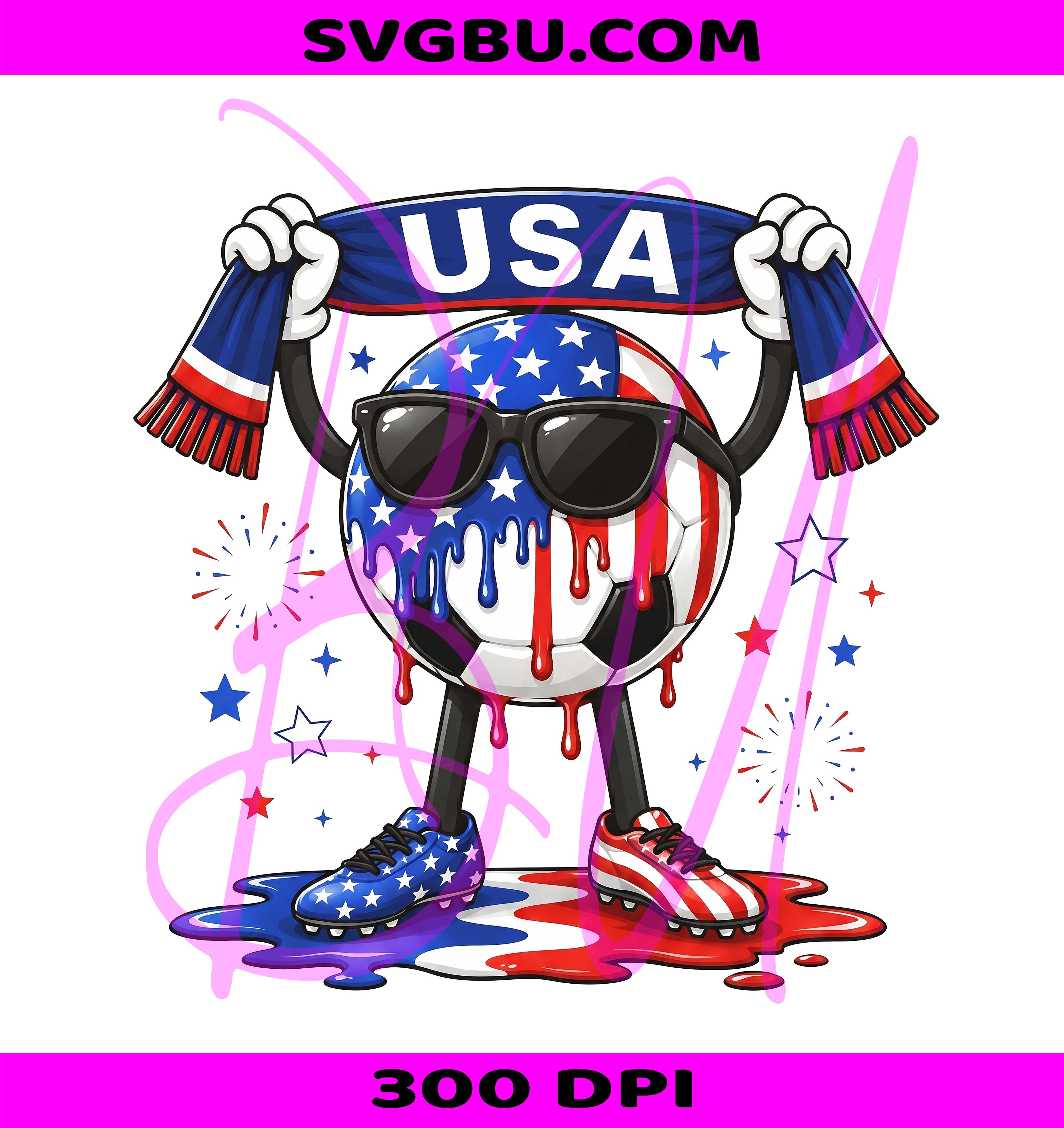 American Flag Soccer PNG, Soccer Drip PNG, World Cup 2026 PNG