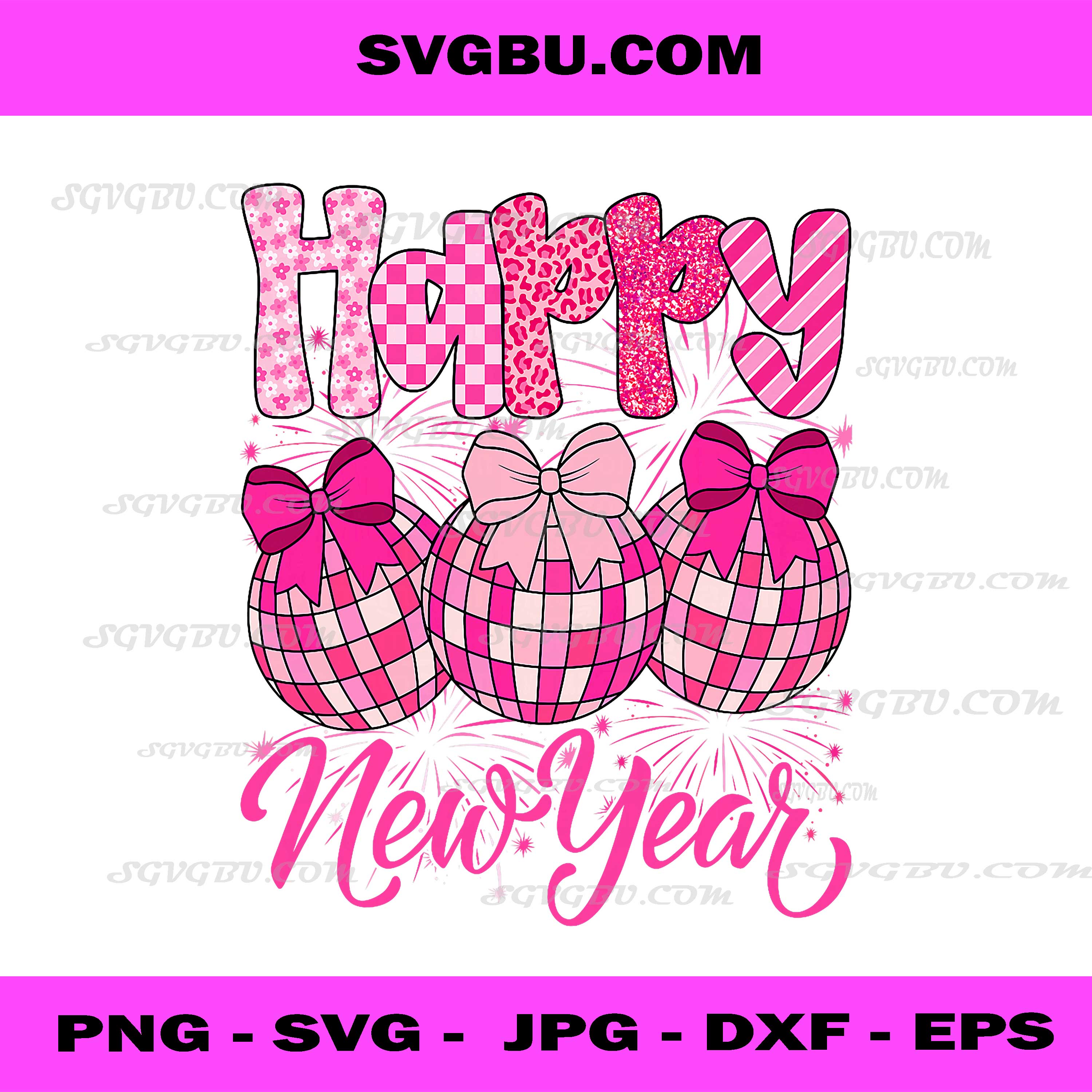 New Year's Eve Hello 2026 PNG, Happy New Year 2026 Disco Ball PNG