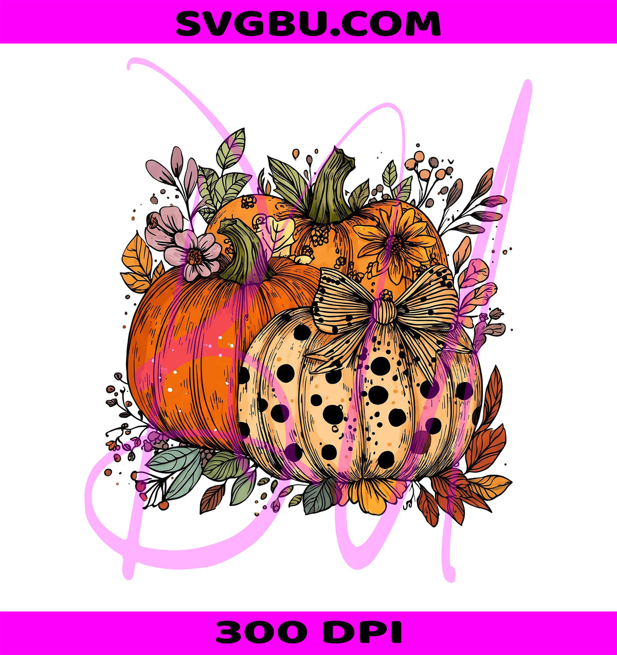 Floral Pumpkin PNG, Pumpkin Season PNG, Fall Lover PNG
