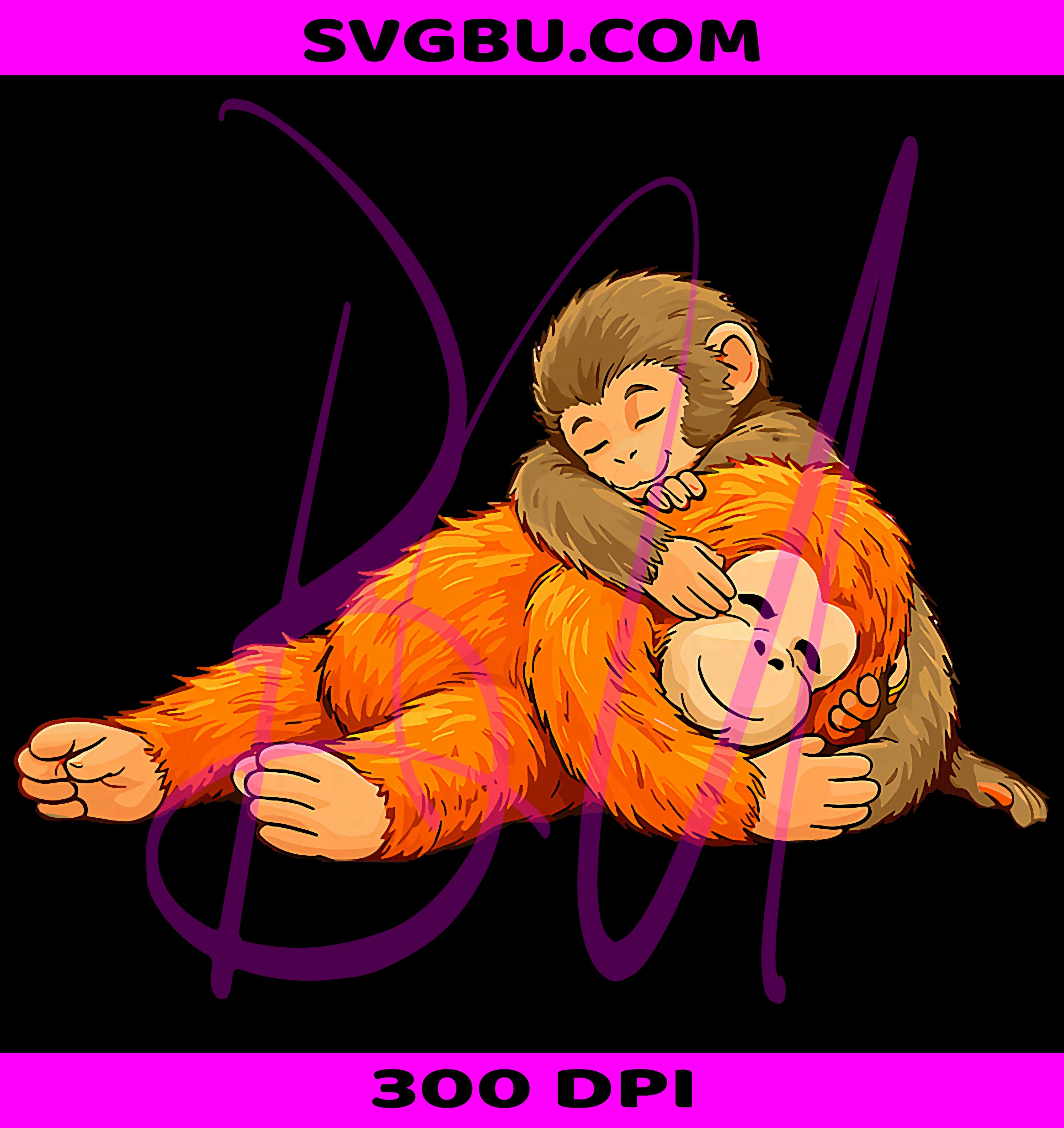 Cute Baby Monkey Named Punch Plush PNG, Hugging Cute Animal Design PNG