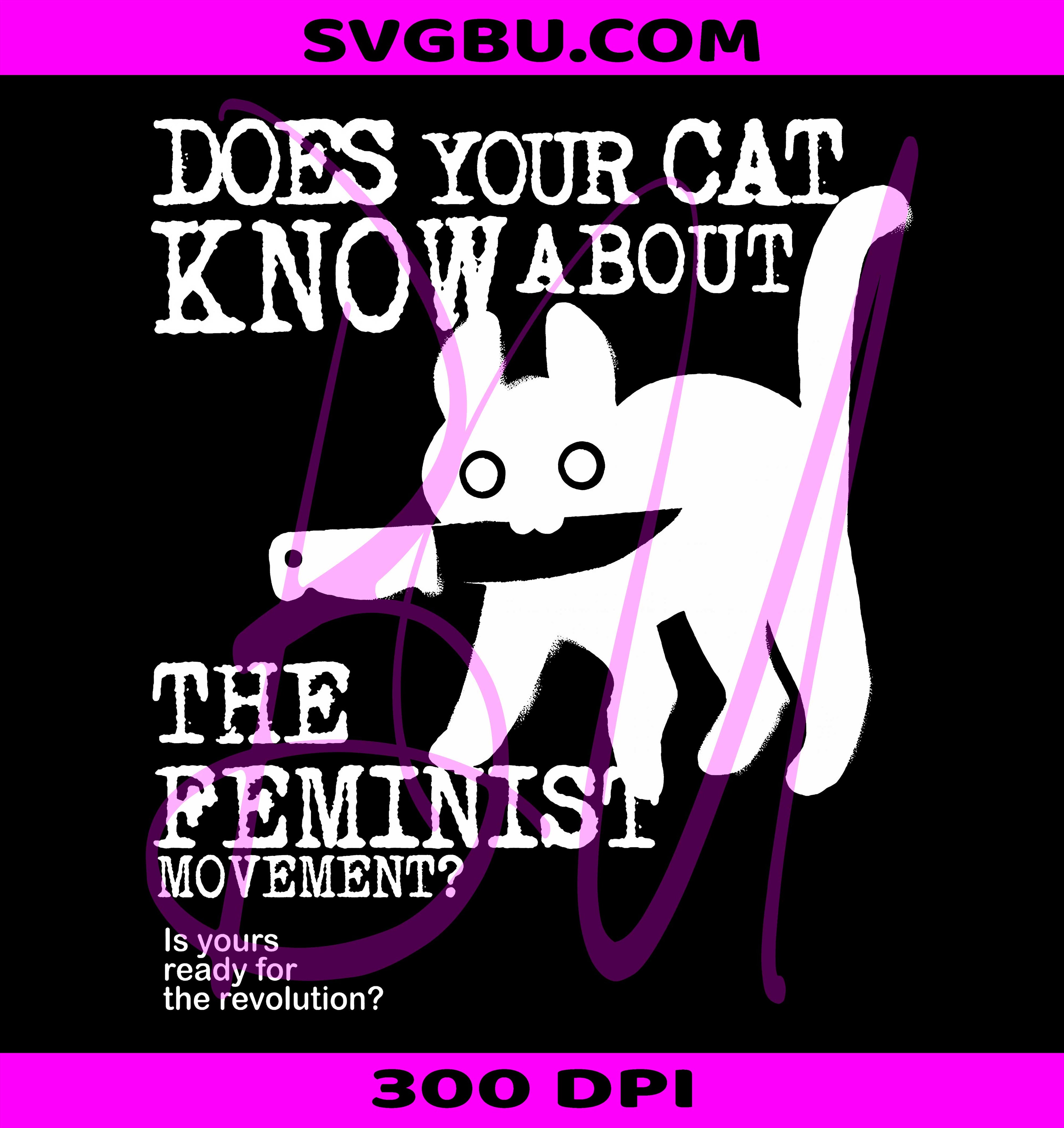 Cat Feminism PNG, Riot Grrrl Aesthetic PNG, Feminist Cat PNG
