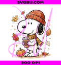 Cozy Fall Beagle PNG, Autumn Coffee PNG, Fall Pumpkin PNG