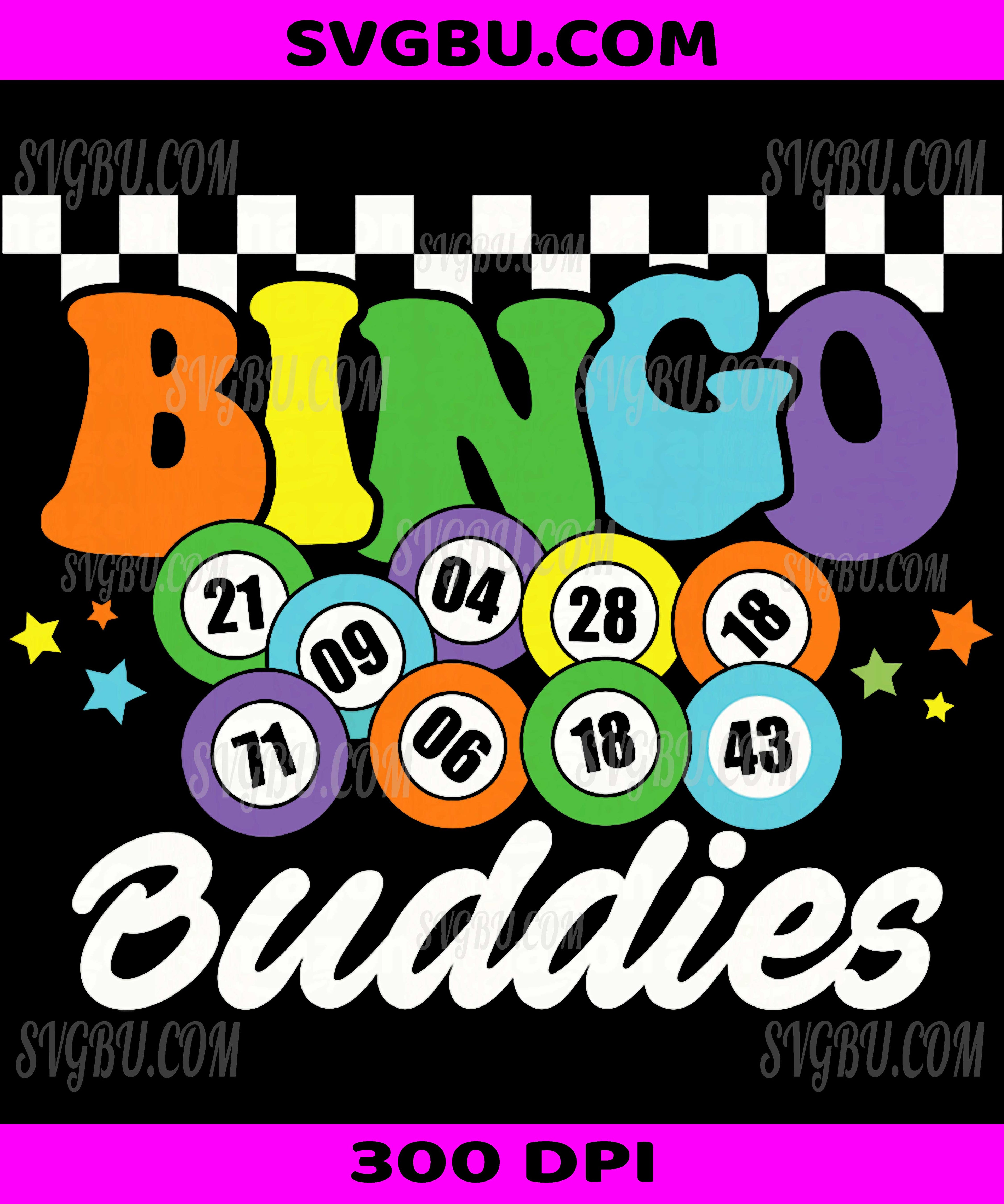 Funny Bingo Buddies, Lucky Game Matching Team Design PNG