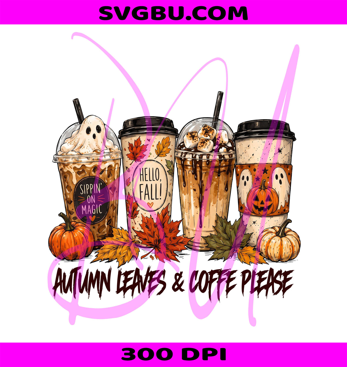 Halloween Coffee PNG, Ghost Coffee Cup PNG, Pumpkin Spice Fall PNG
