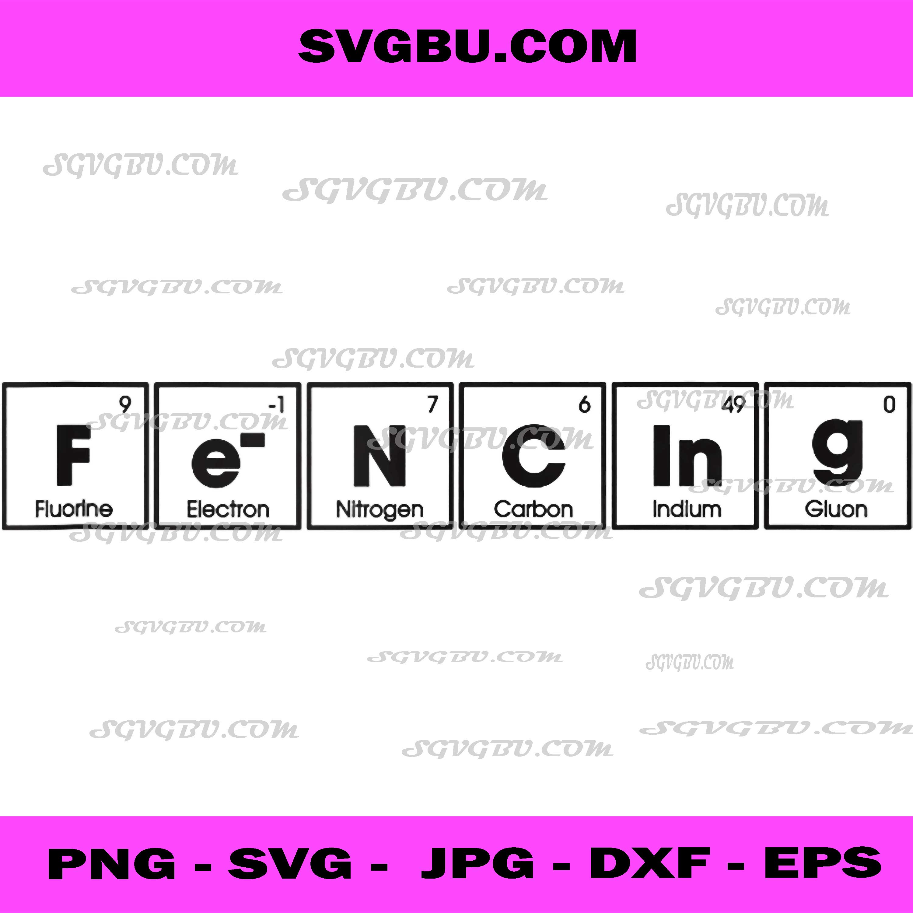 Fencing Periodic Elements Nerd Funny Chemistry Fencer PNG, Science Humor Design