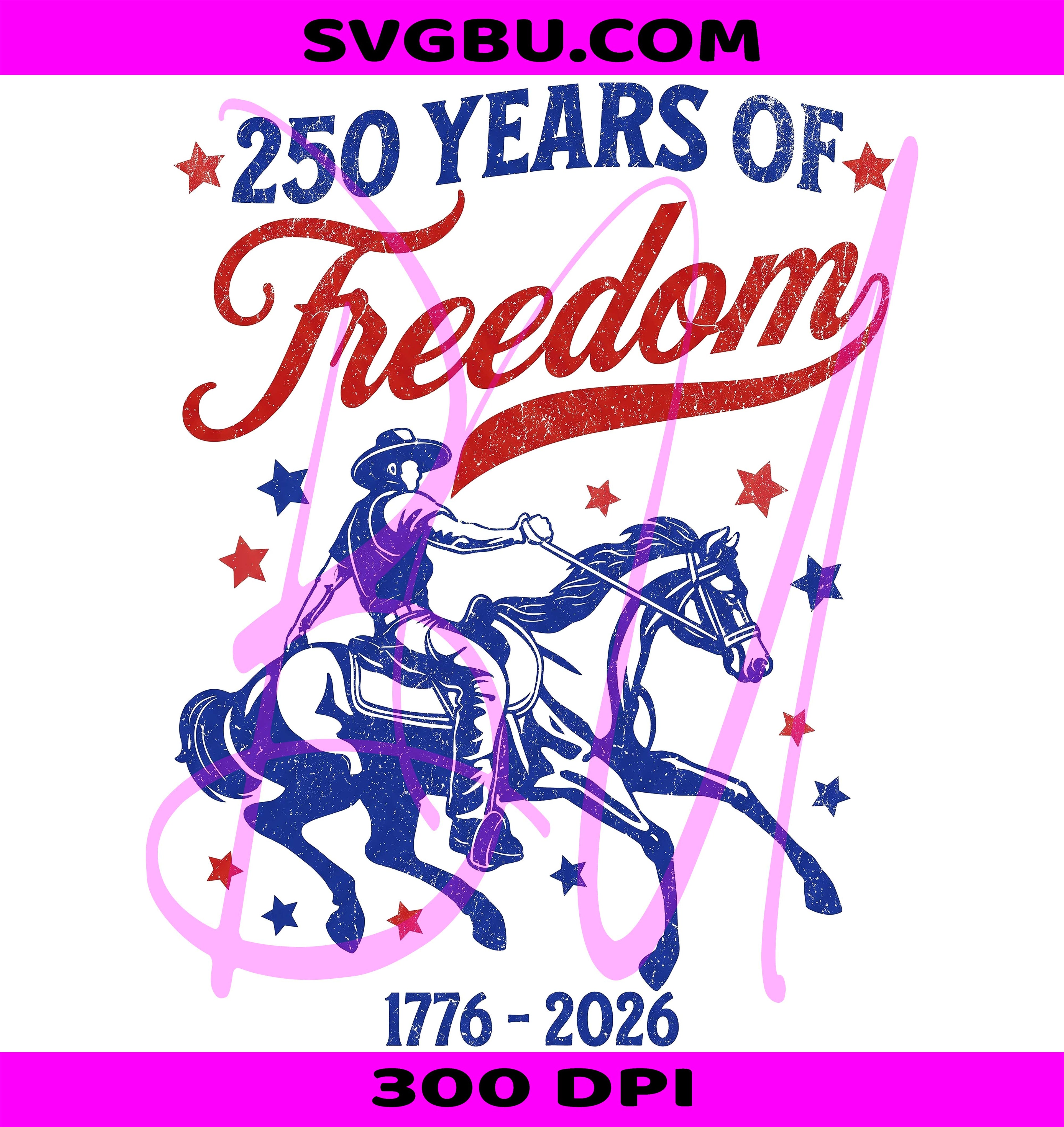 250 Years Freedom PNG, Cowboy Horse PNG, 1776 2026 PNG