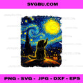Groundhog Day Starry Night Van Gogh PNG, Funny Groundhog PNG